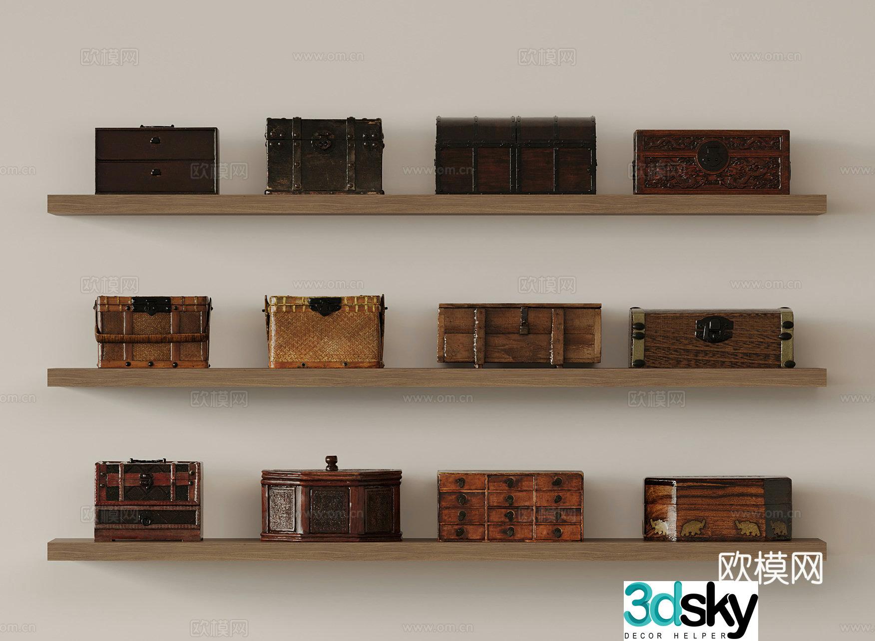 Wasabi Middle-aged Storage Box 3D Model