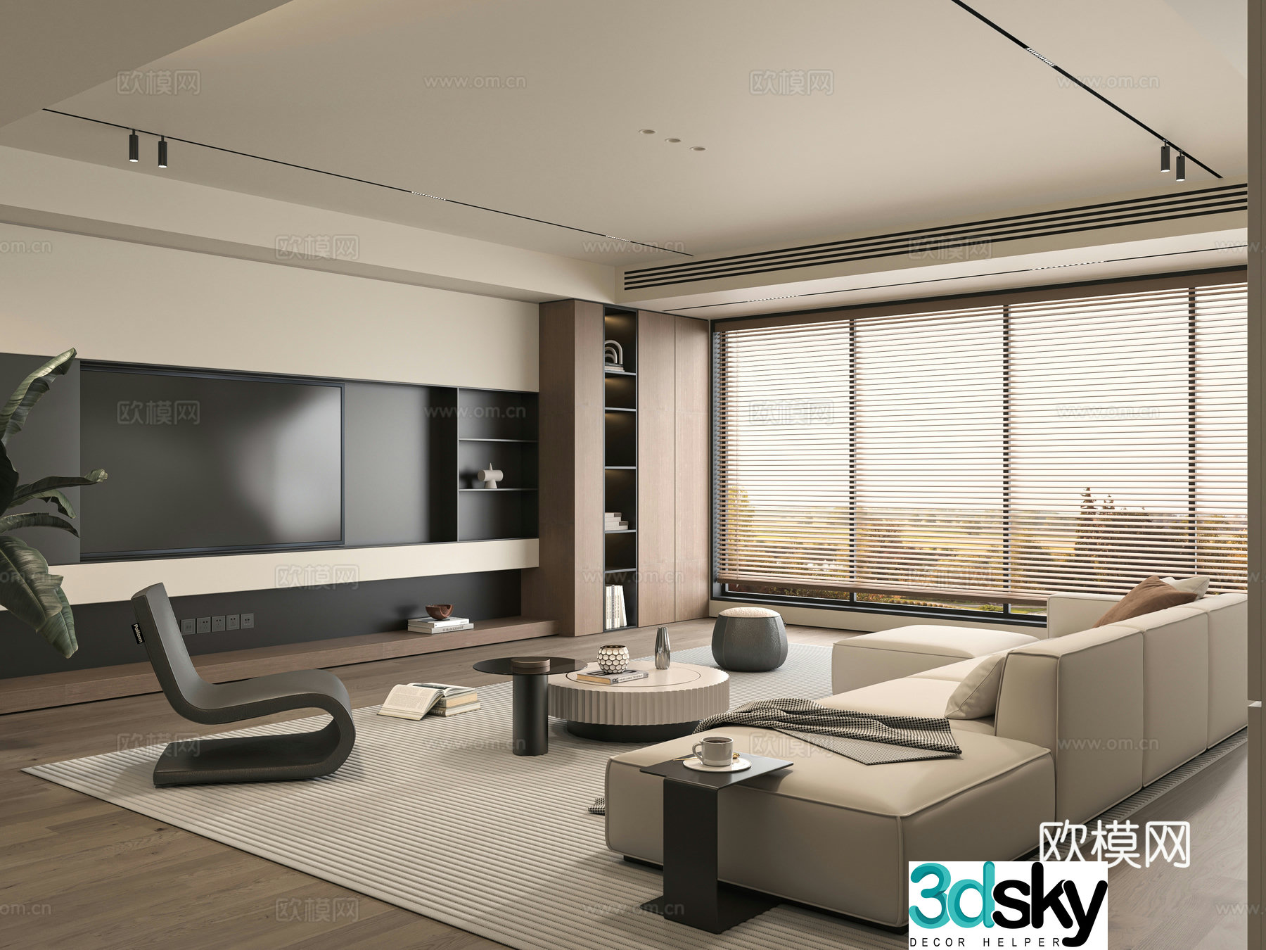 Minotti modern Italian living room 3d model