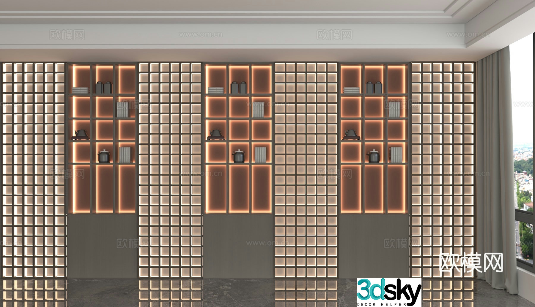 Modern background wall 3d model