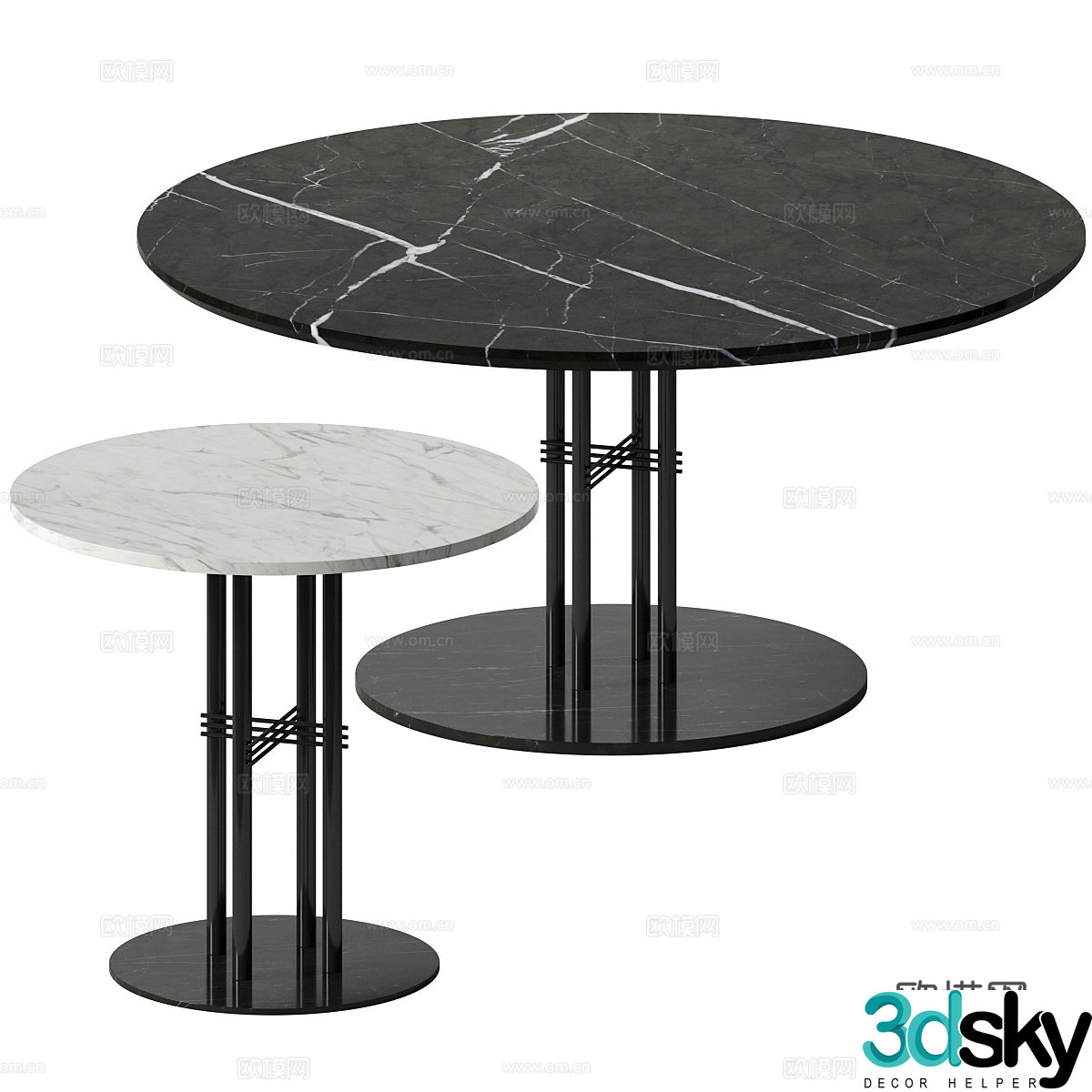 Dining table casual table 3d model