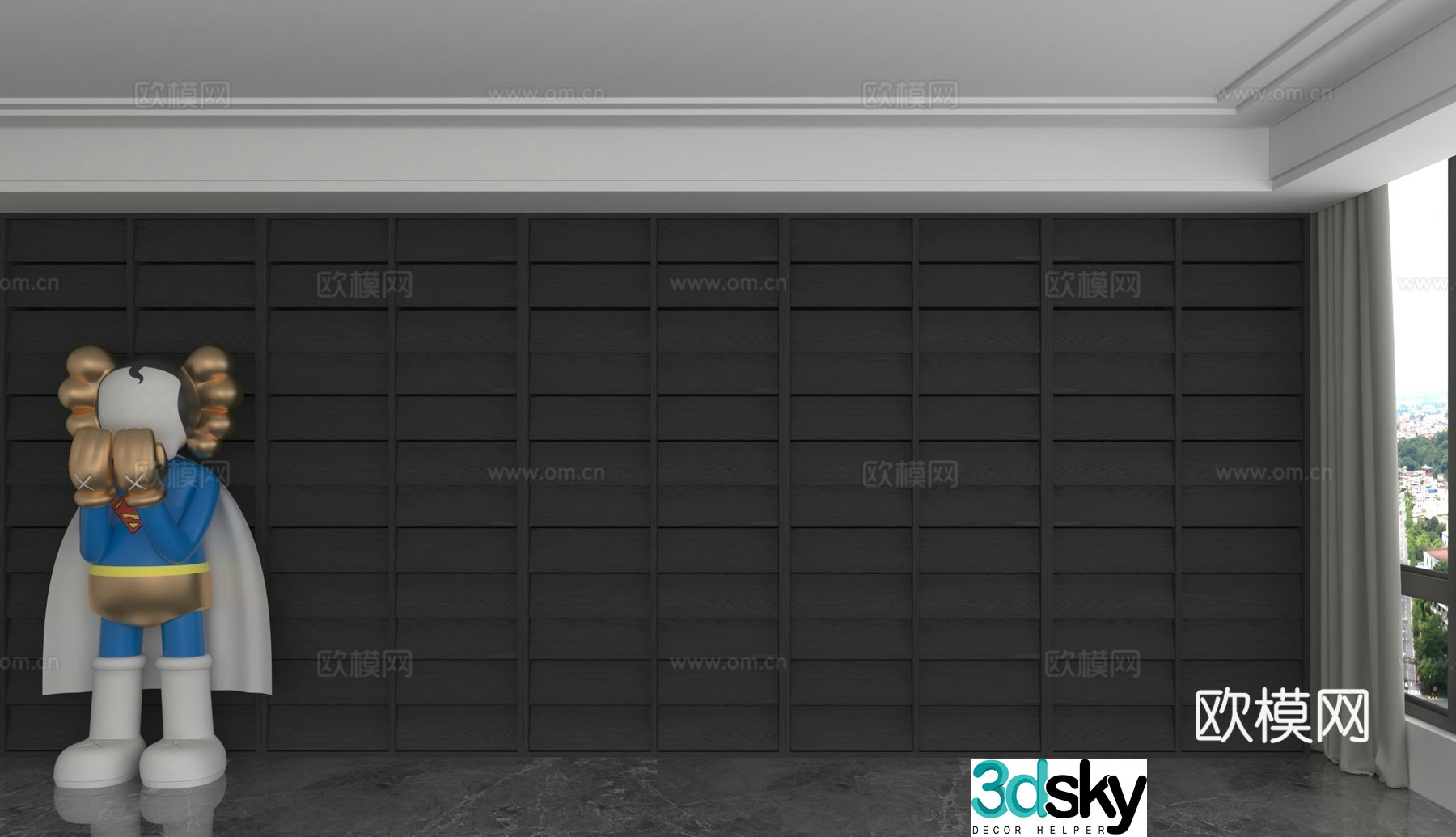 Modern background wall 3d model