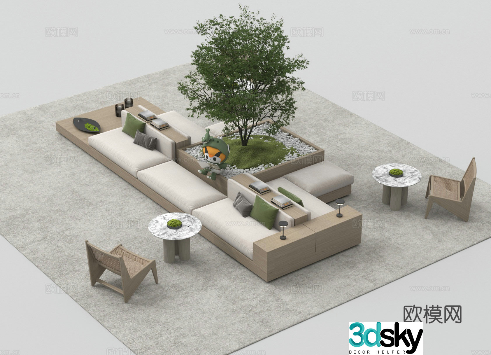 Lobby sofa Office sofa Box sofa 3d model