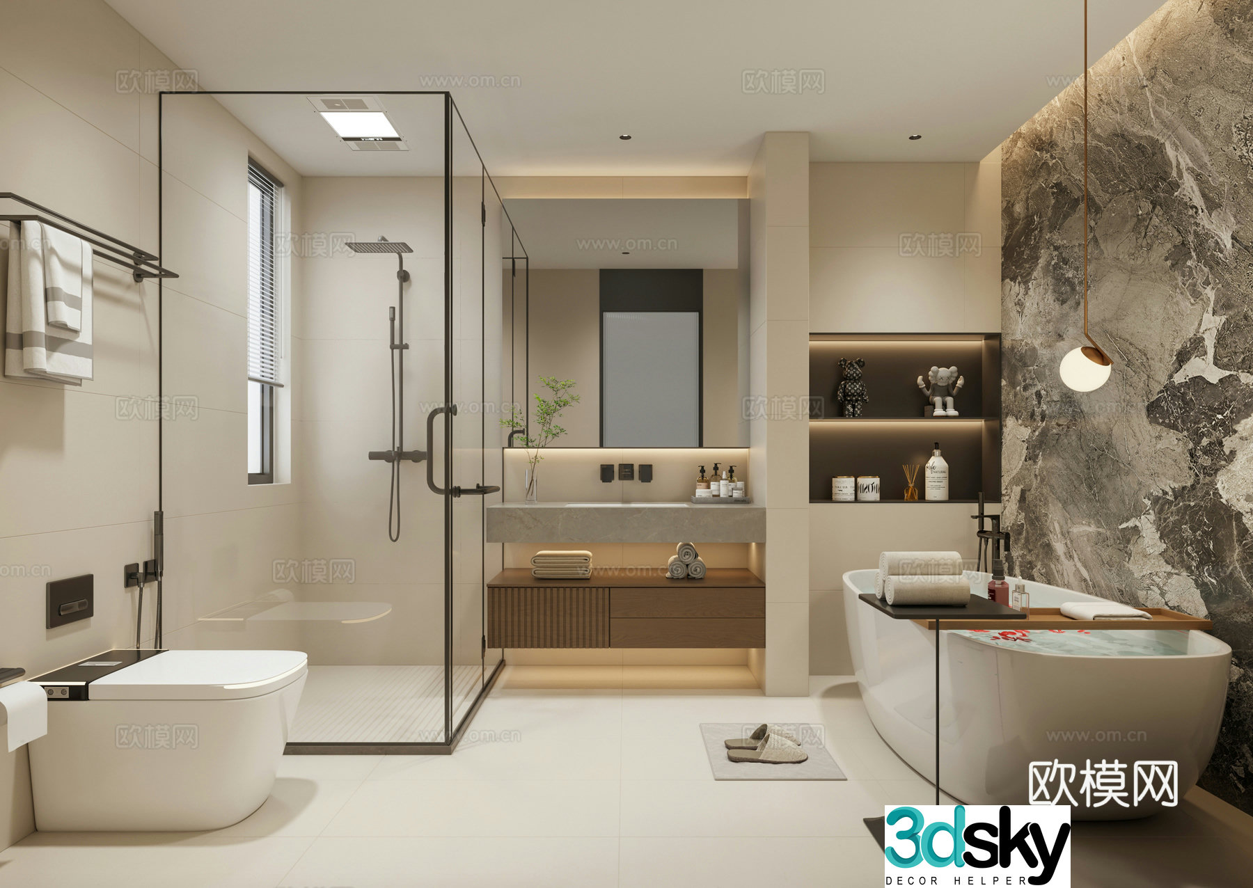 Modern Italian bathroom 3d model