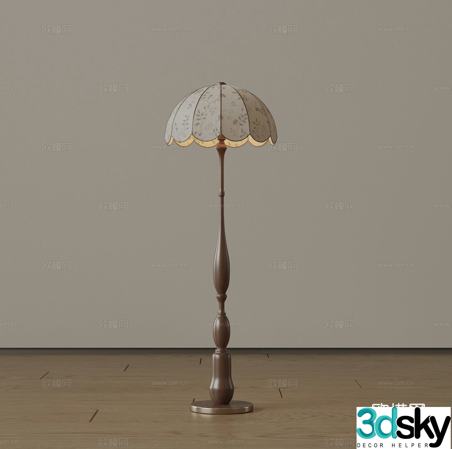 Modern medieval floor lamp Minimalist floor lamp Italian floor lamp Art floor lamp Creamy wind fall 3D model