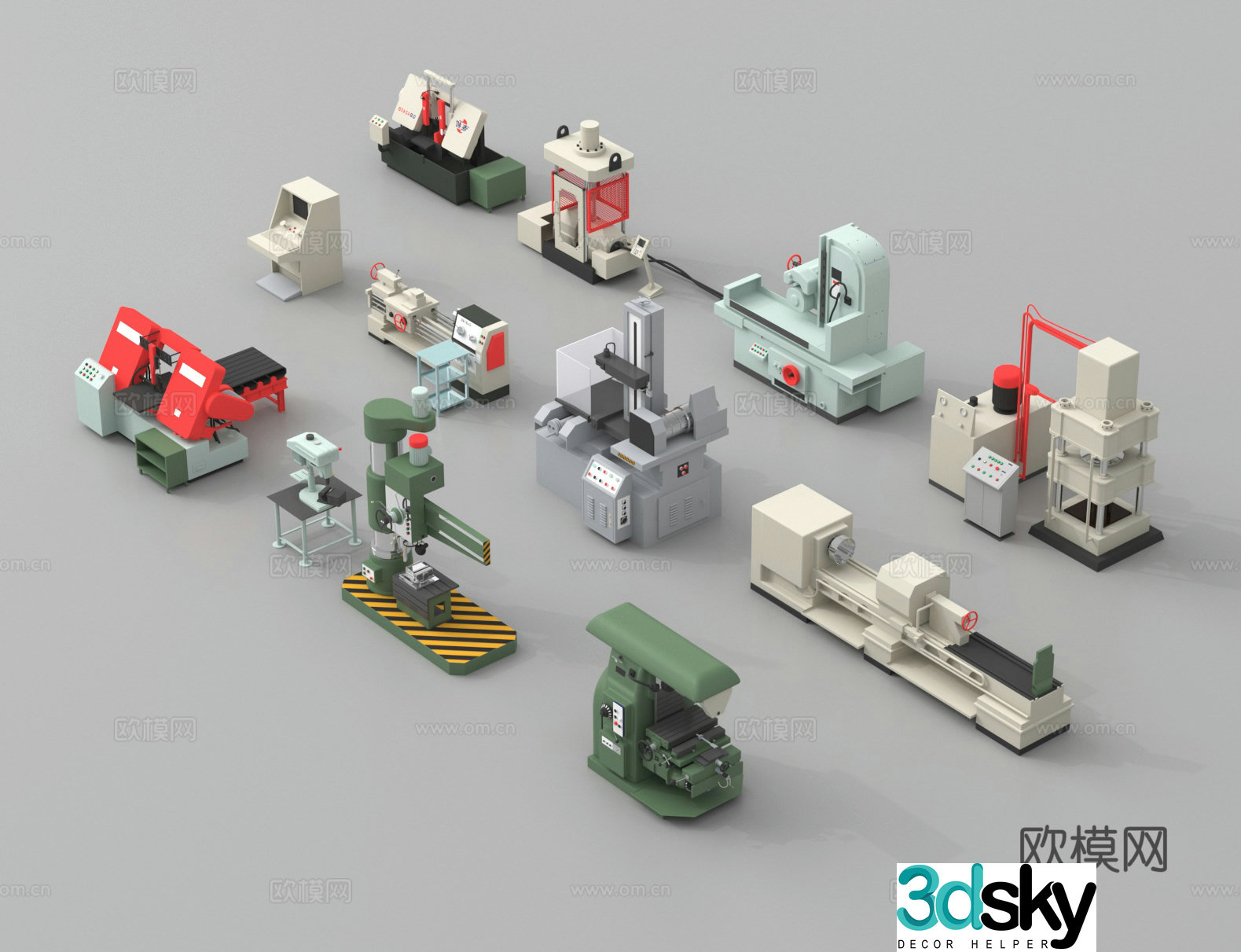 Hard surface parts Mechanical parts Industrial equipment 3D model