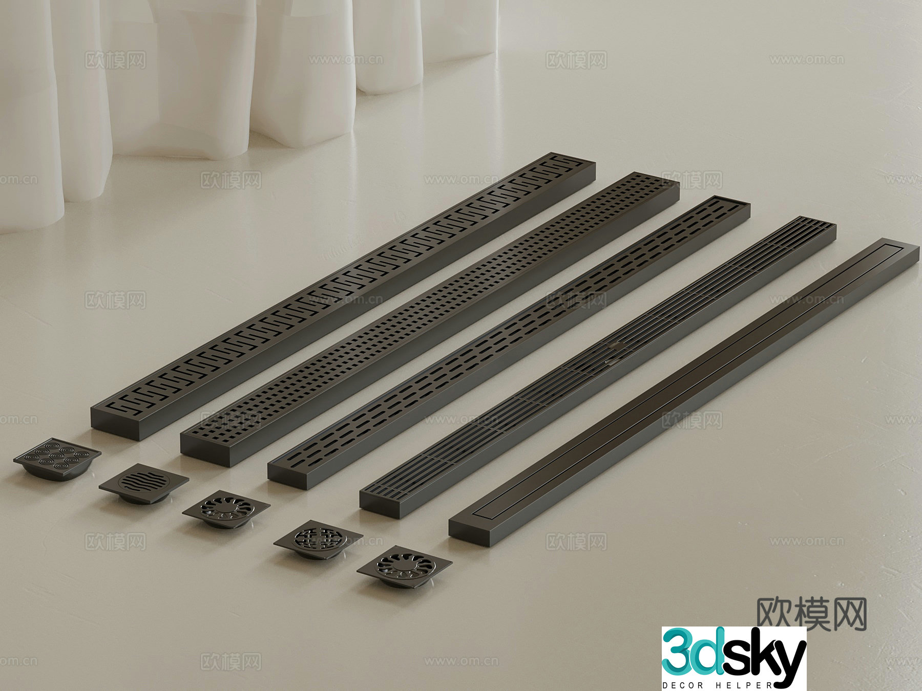 Modern floor drain 3d model