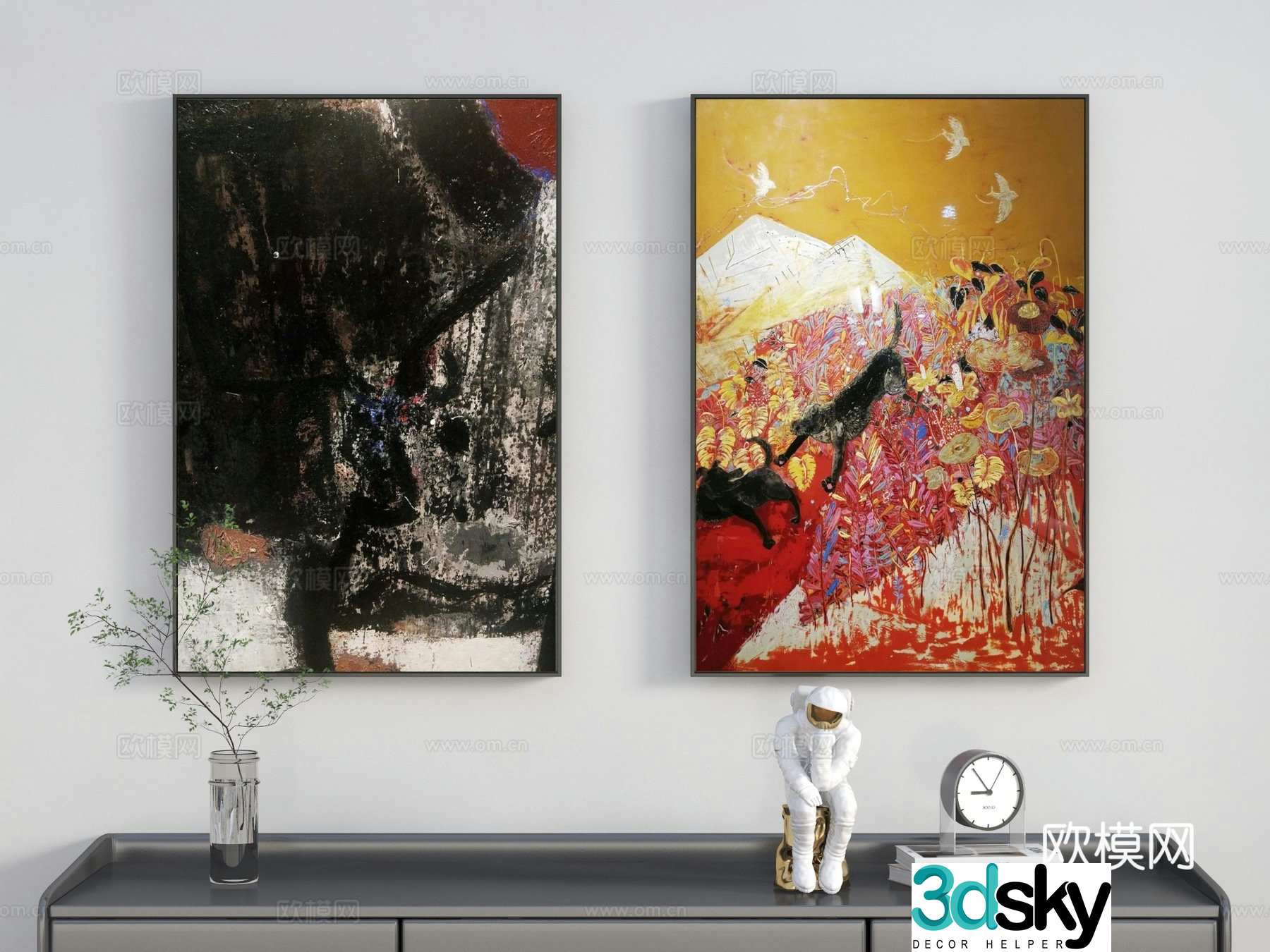 Modern decorative hanging painting 3d model