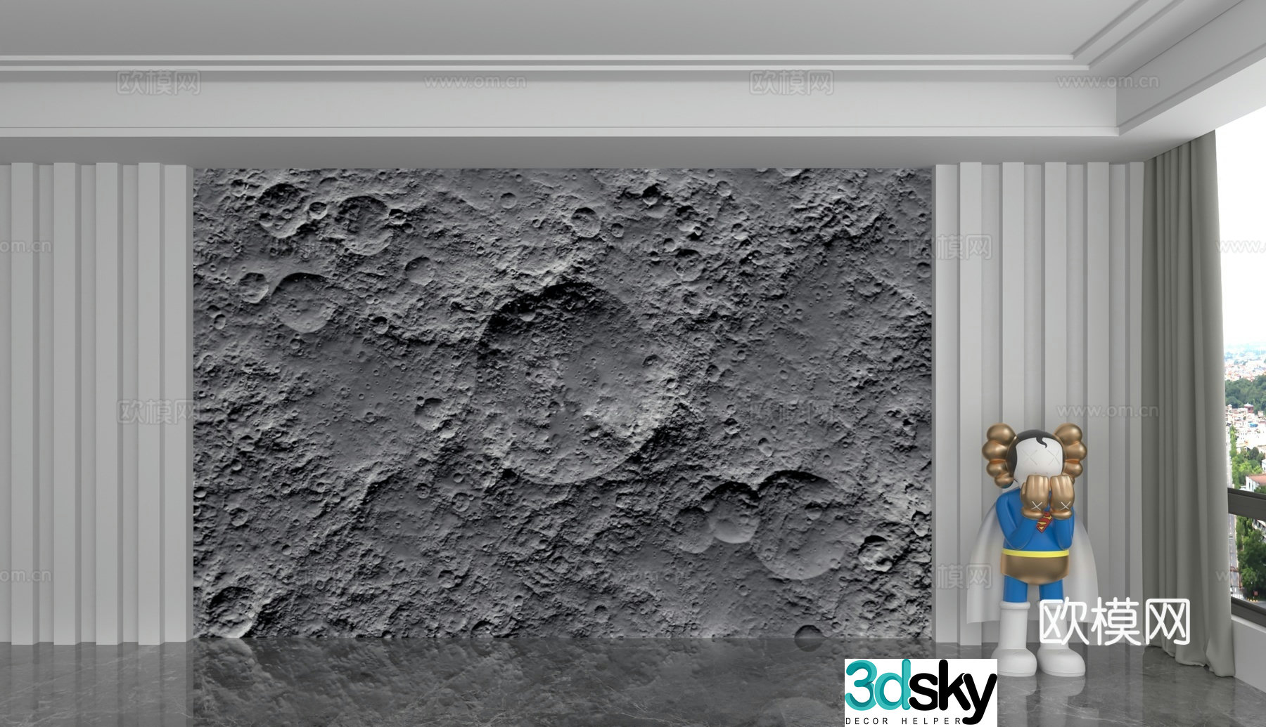 Modern background wall 3d model