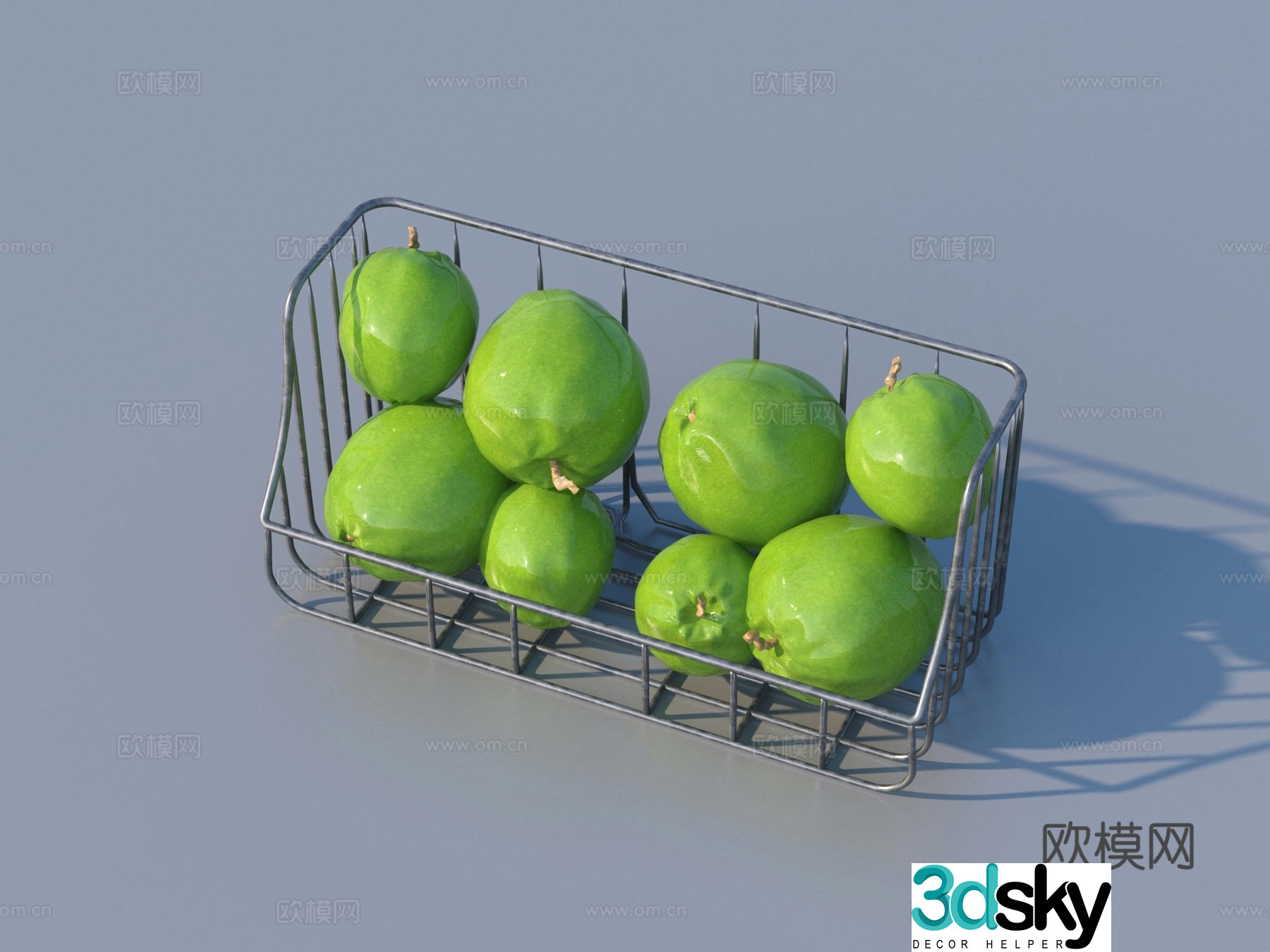 Apple pear fruit fresh fruit 3d model