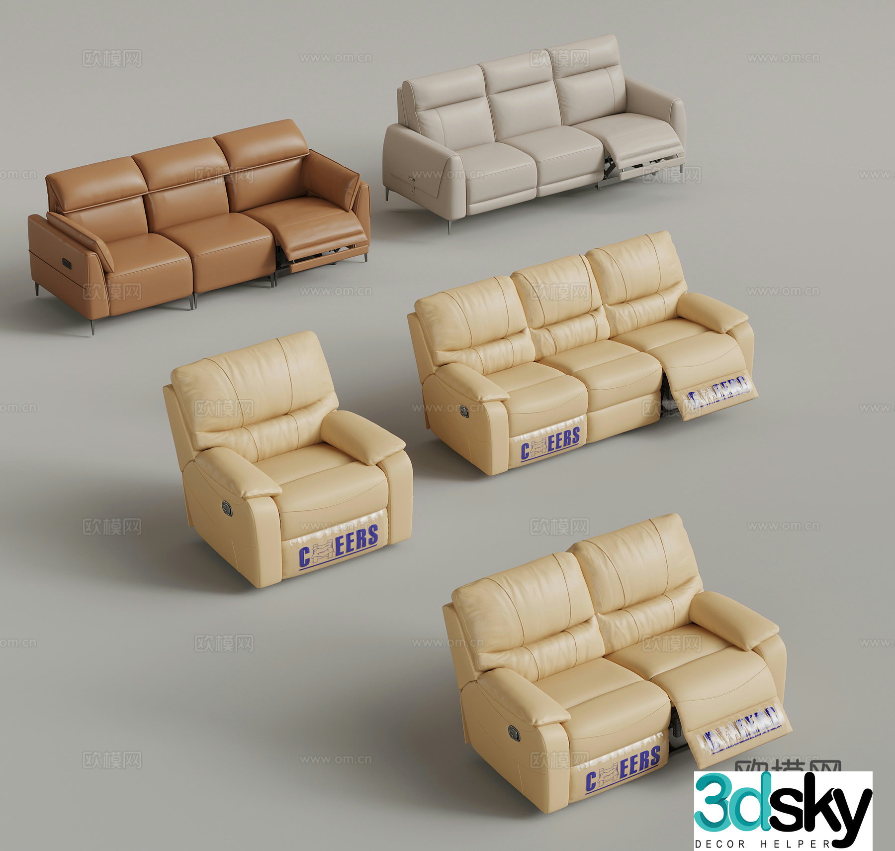 Modern massage lounge chair sofa chair 3d model