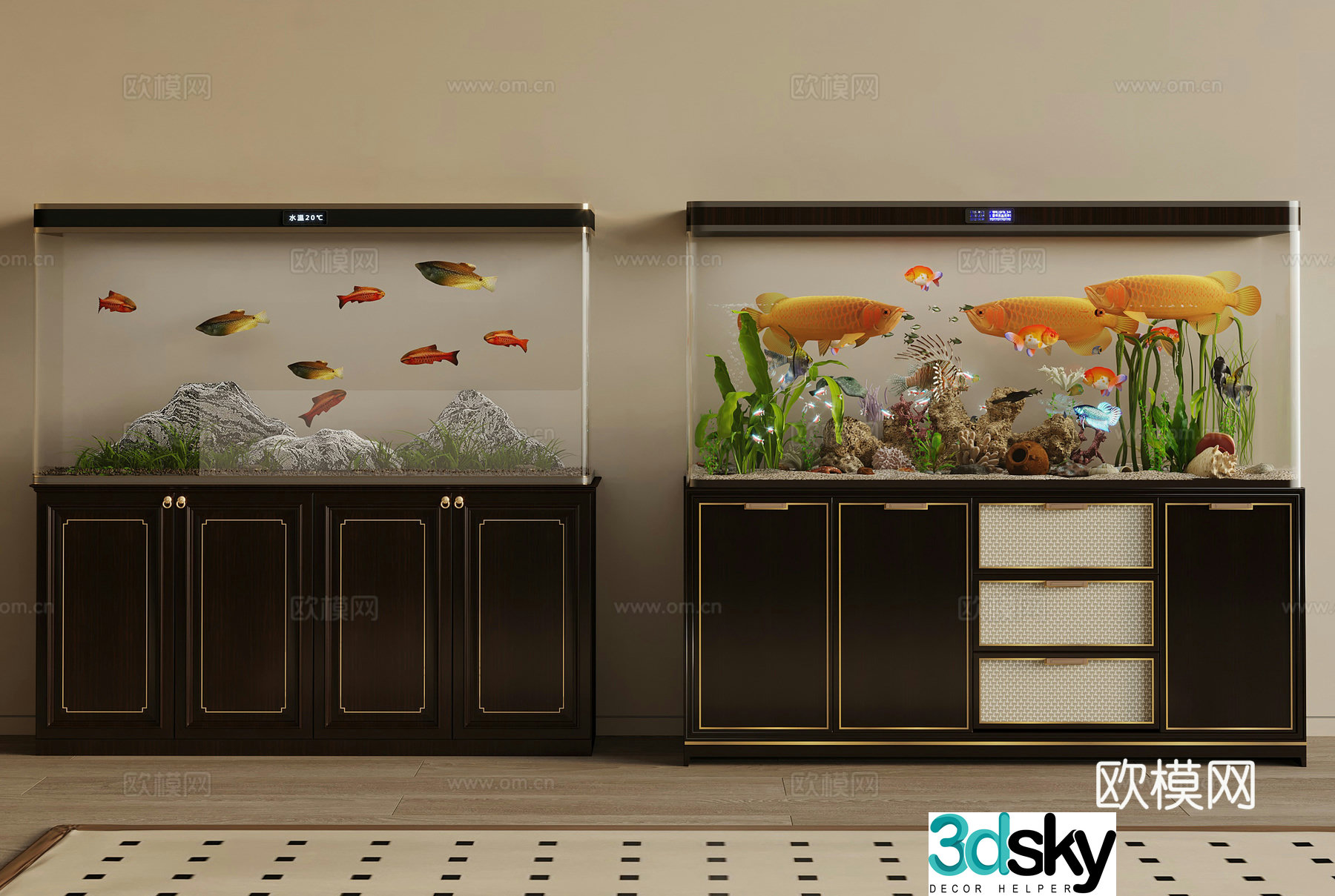 French fish tank 3d model