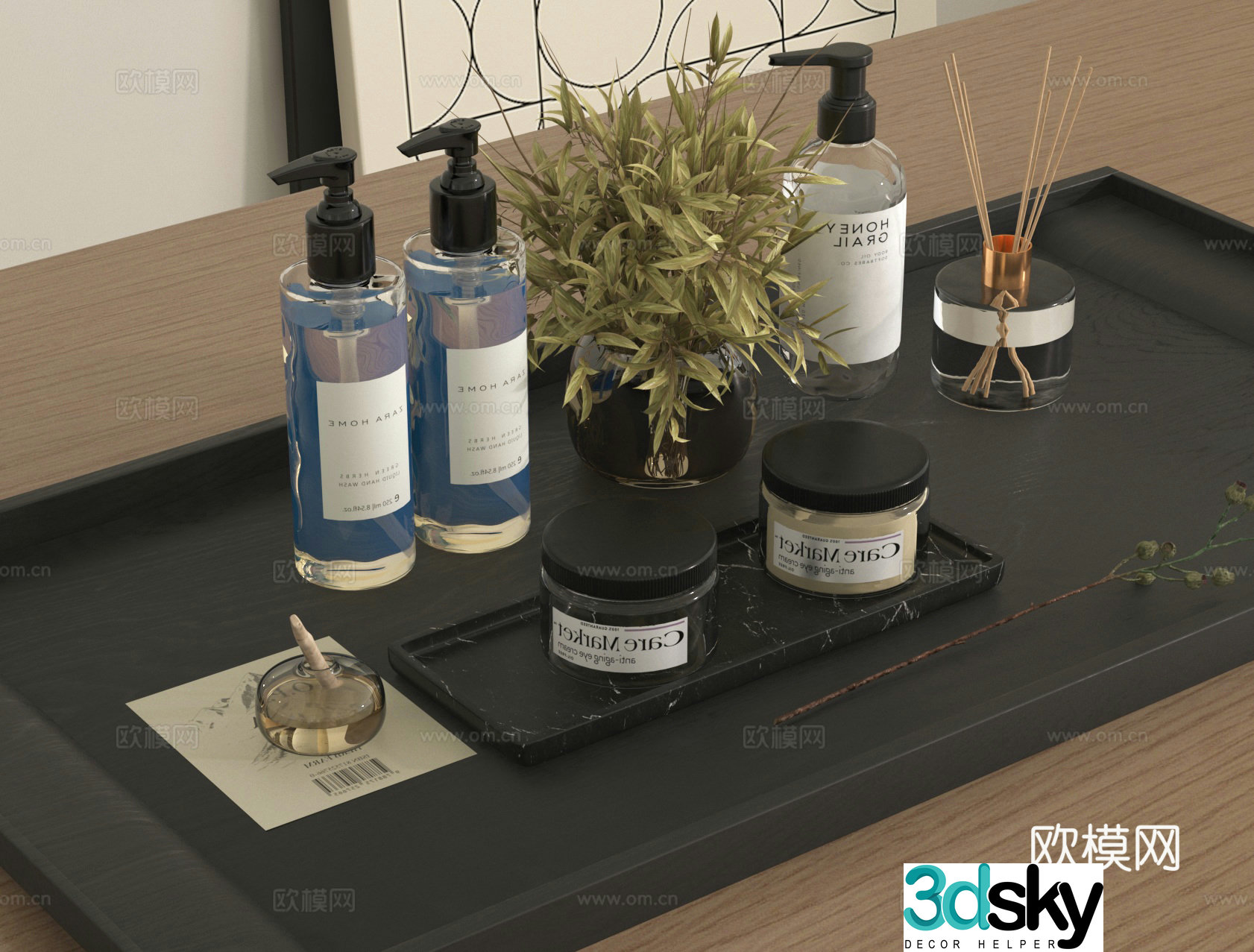 Aromatherapy Toiletries Toilets Bathroom Small Parts Towel 3D Model