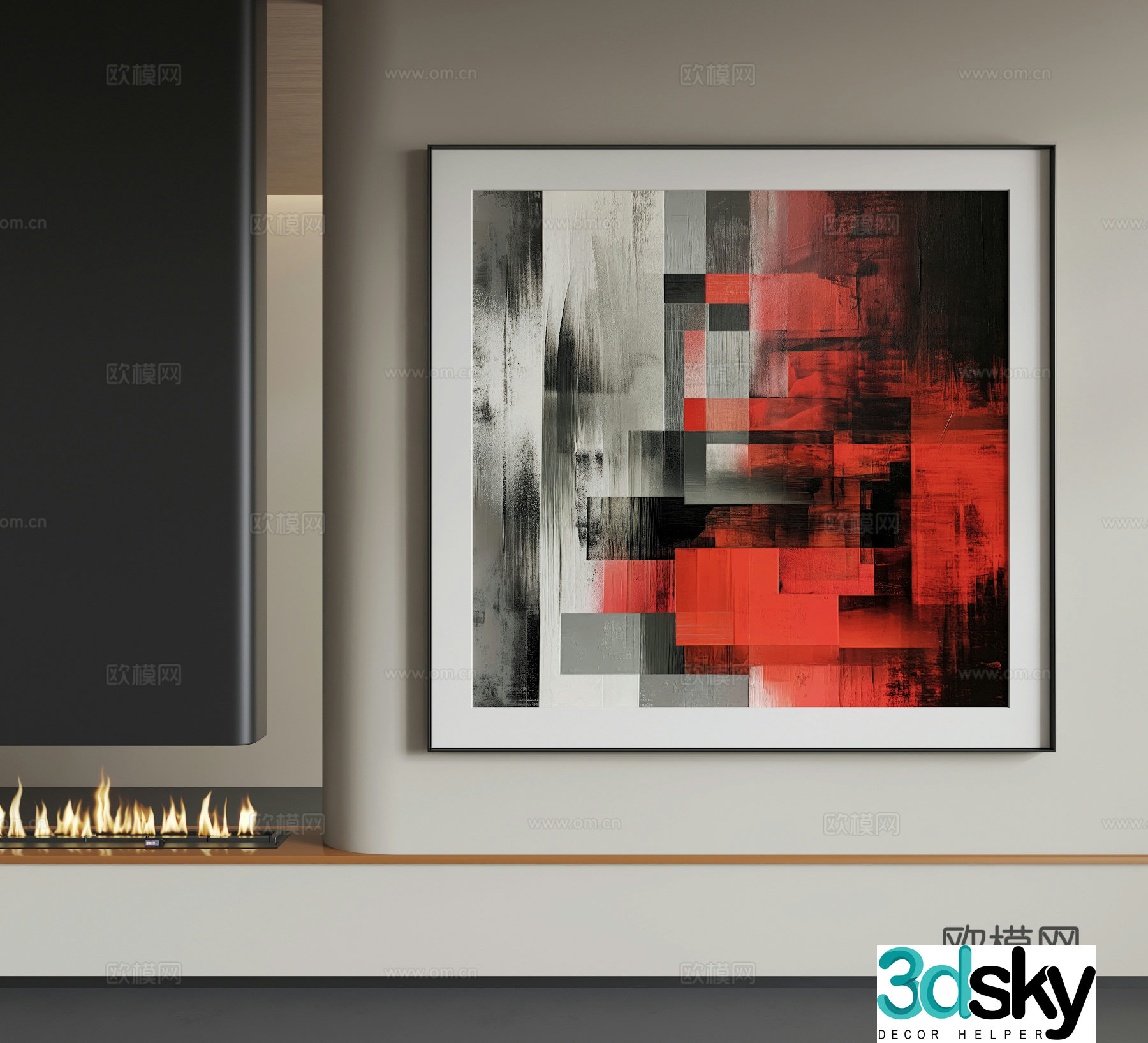 Modern hanging paintings Modern abstract hanging paintings Modern Italian hanging paintings Modern light luxury hanging paintings Modern simple 3D model