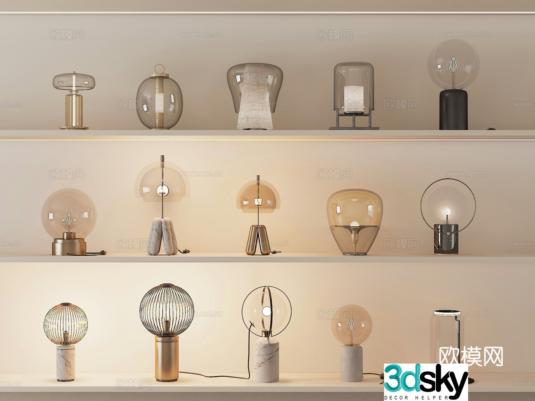 Modern desk lamp Glass desk lamp Art desk lamp Metal desk lamp Creative desk lamp 3D model