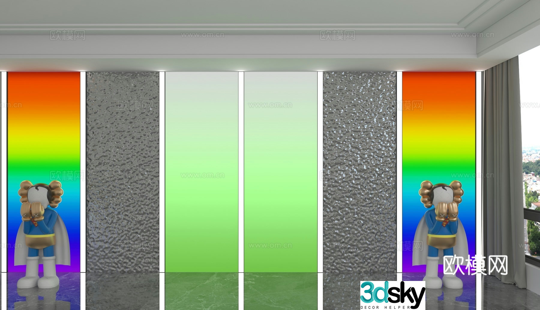 Modern background wall 3d model