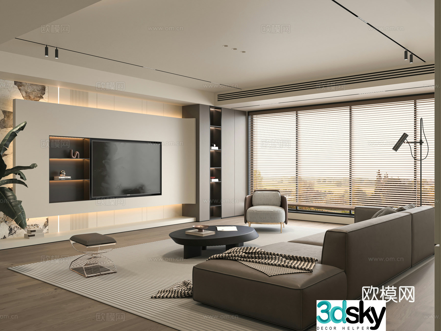 Minotti modern Italian living room 3d model
