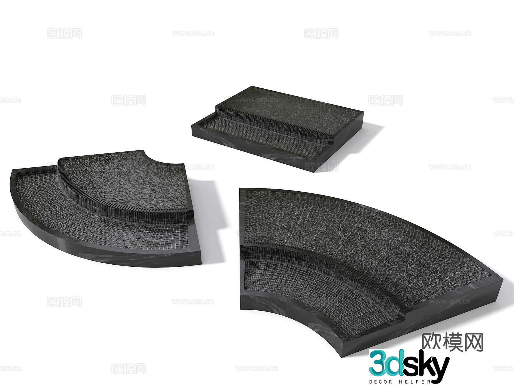 Modern courtyard waterscape Modern courtyard fish pond Modern flowing water Garden waterfall Modern courtyard flowing water 3d model