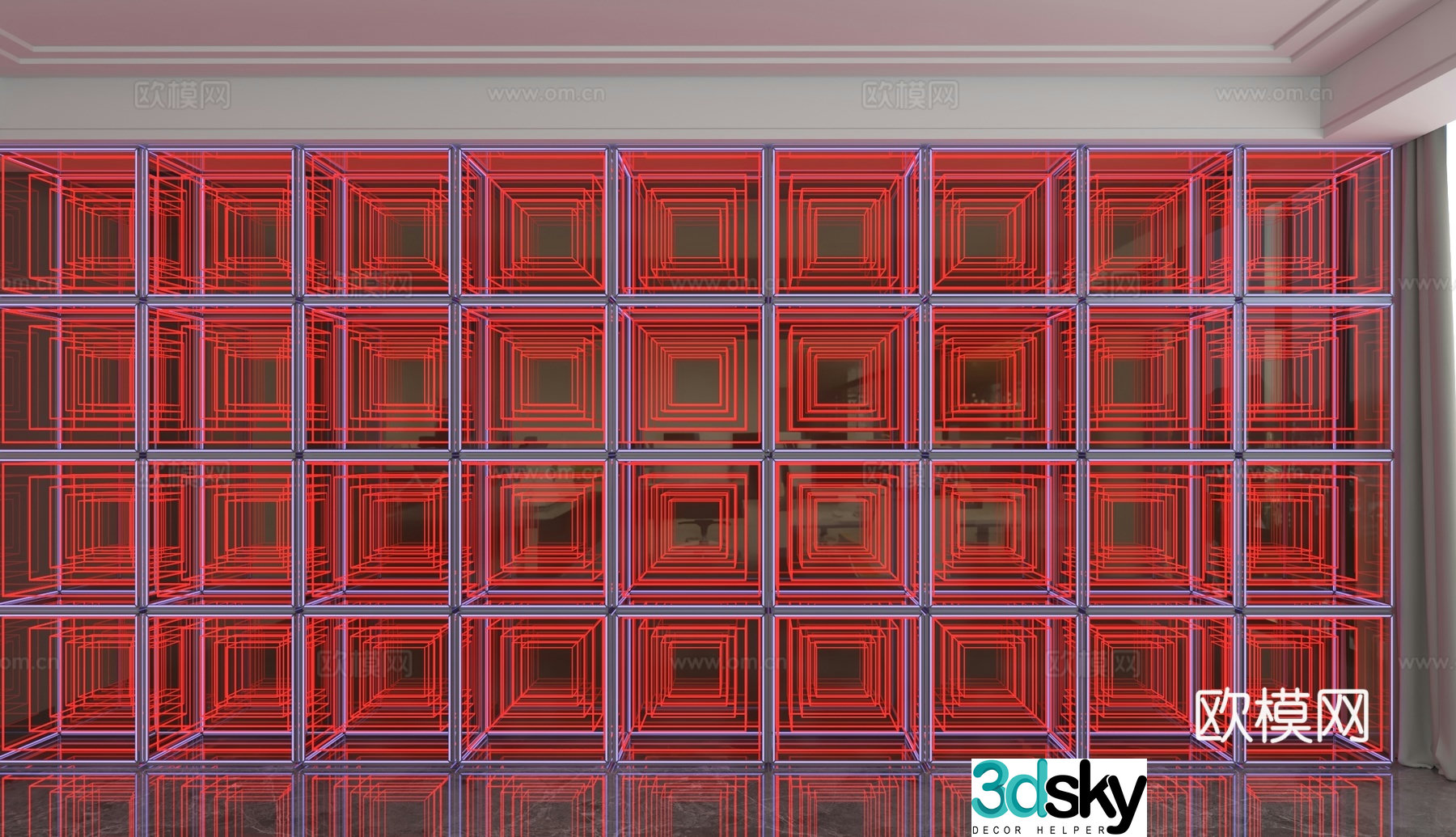 Modern background wall 3d model