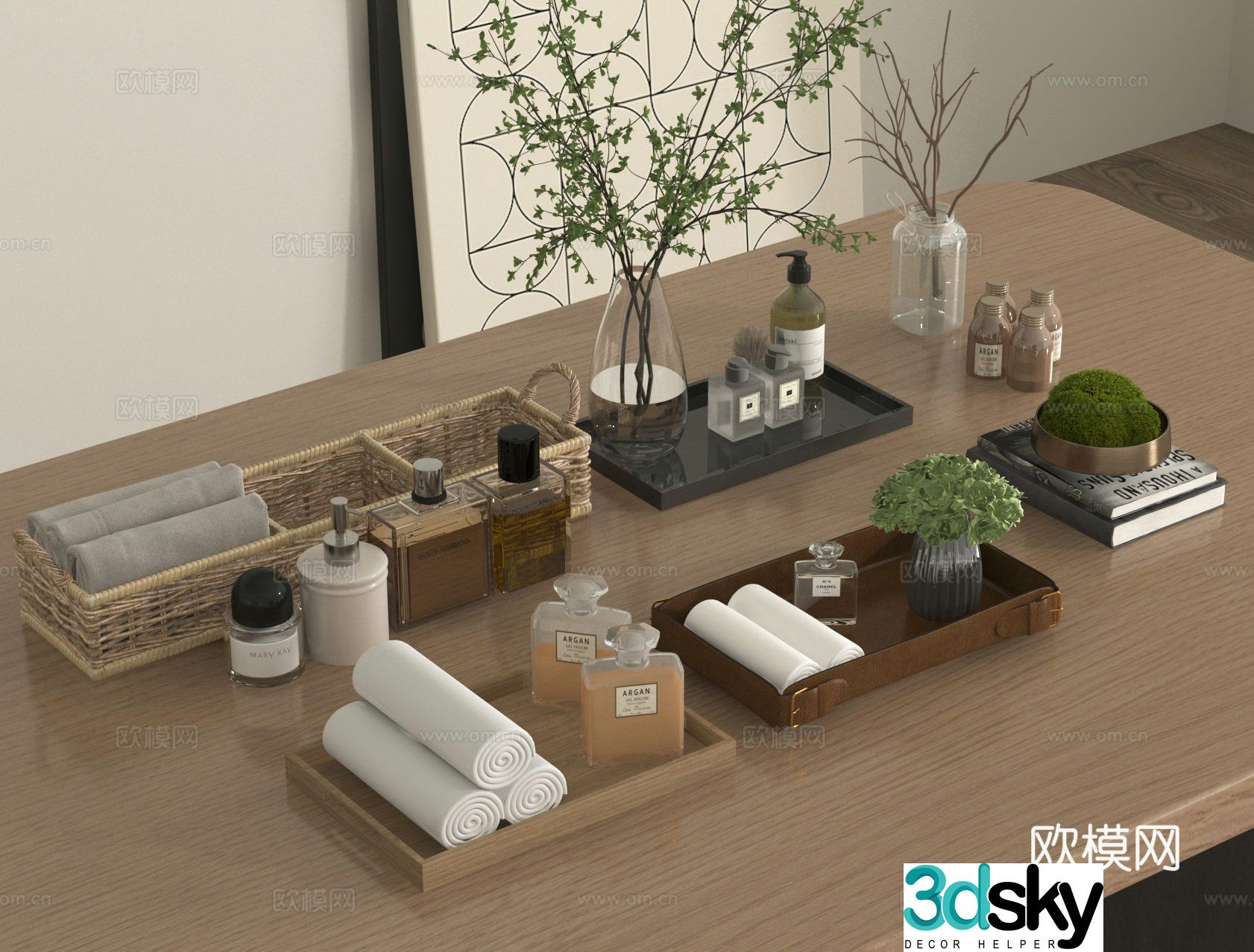 Toiletries Toilets Bathroom Small Parts Aromatherapy Towel 3D Model