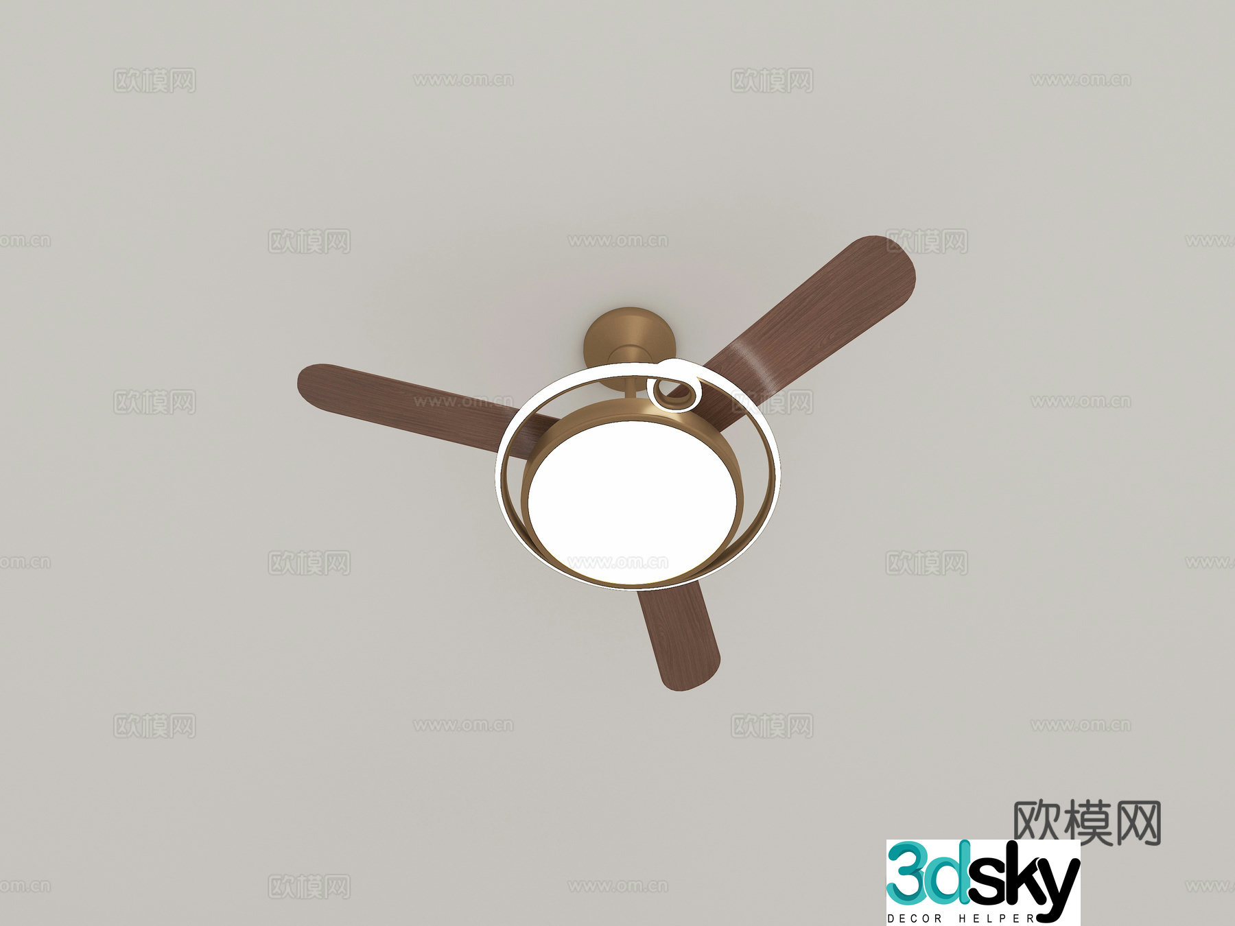 Modern medieval fan light 3d model