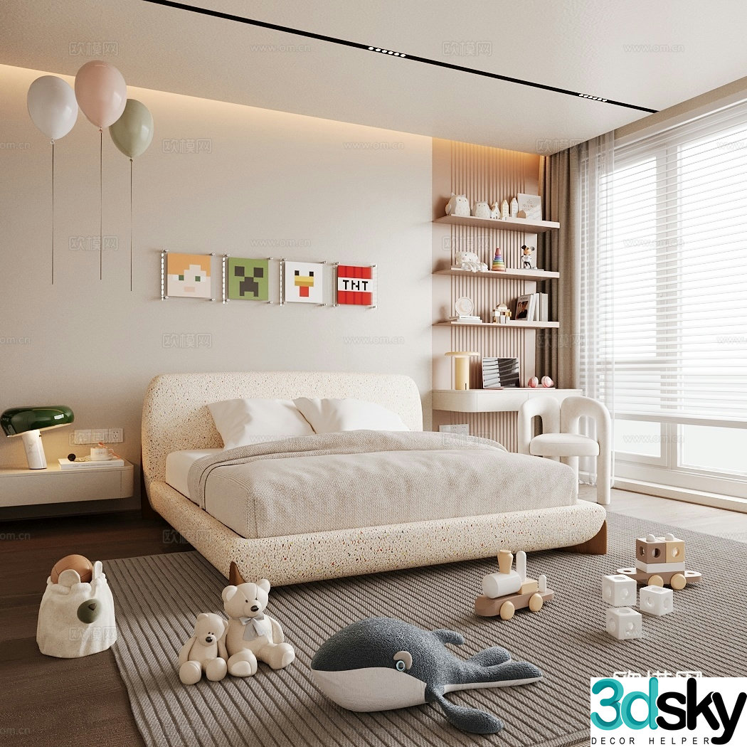 Modern children’s room Children’s bedroom Children’s master bedroom 3D model