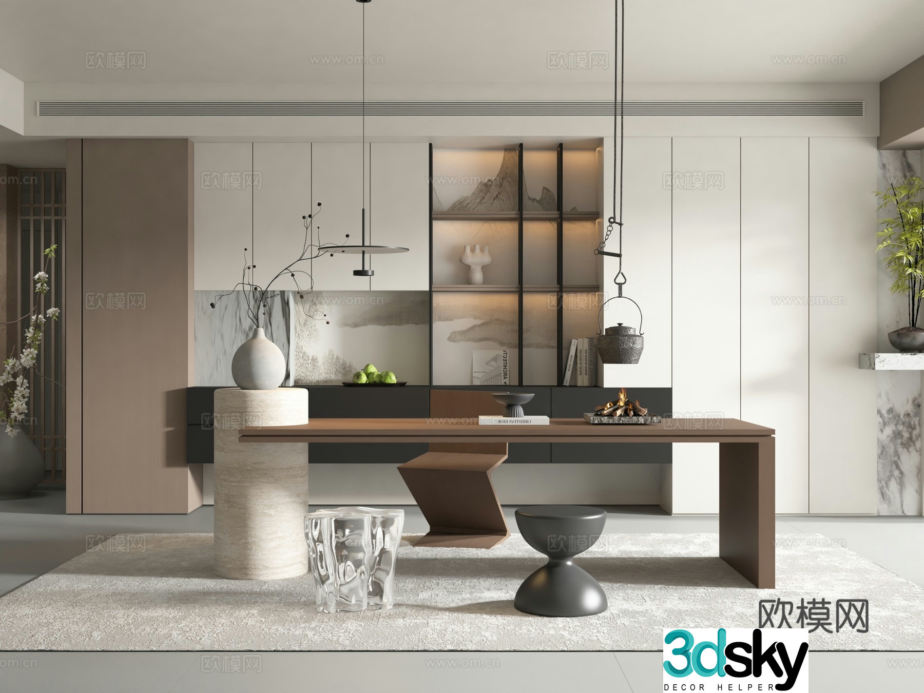 New Chinese style tea room 3D model