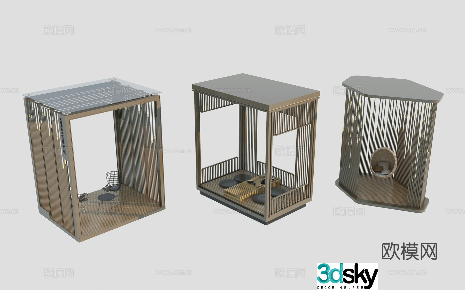 New Chinese style modern pavilion_tea pavilion_lightweight pavilion 3D model