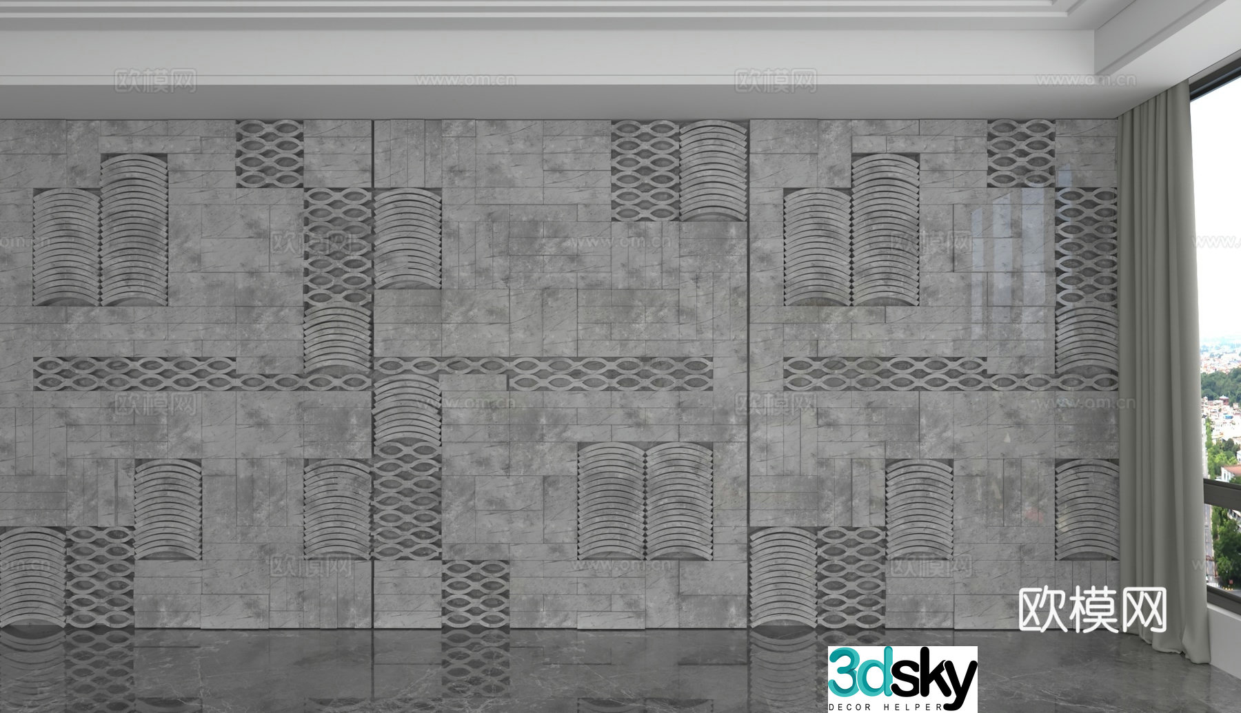 Modern background wall 3d model