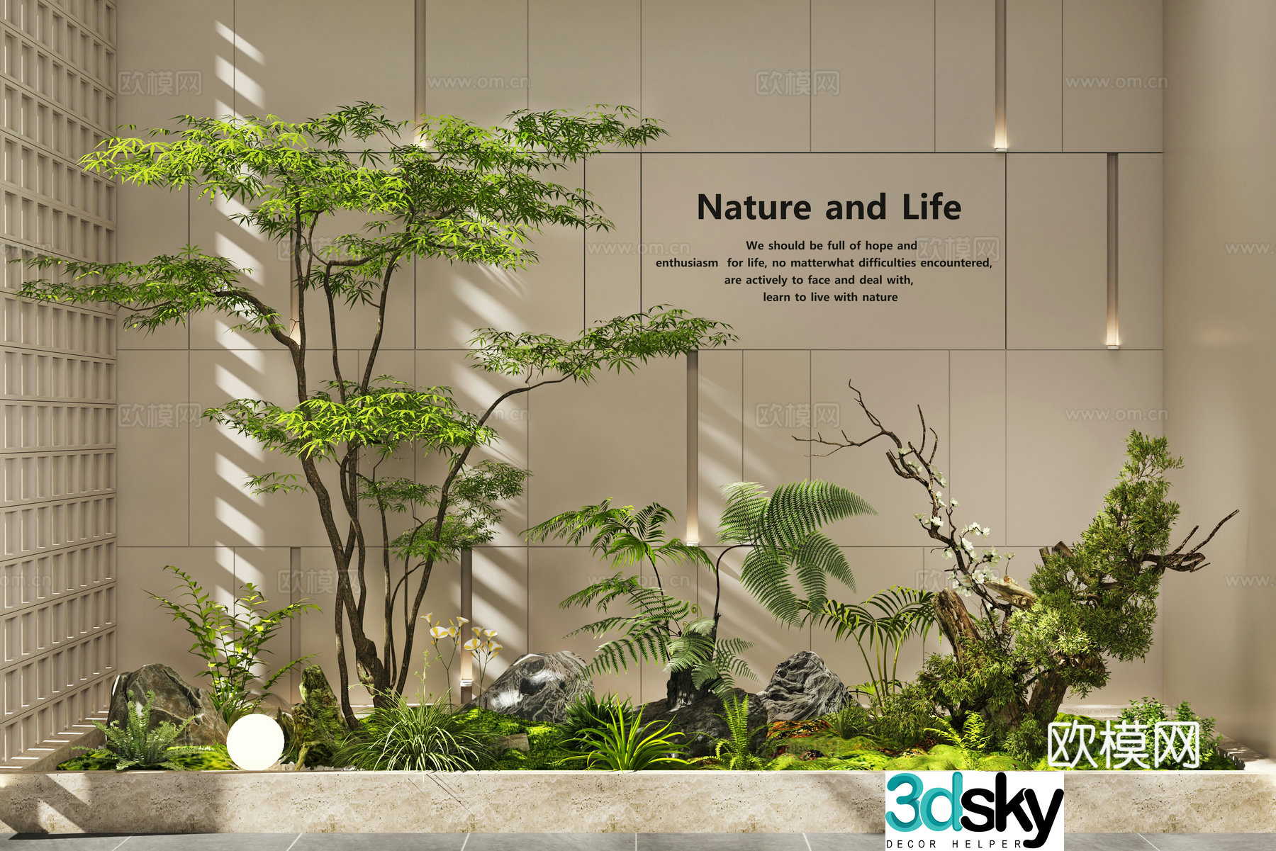 Modern interior landscape Landscape Landscape Tree Plant Landscape Landscape Design 3D Model