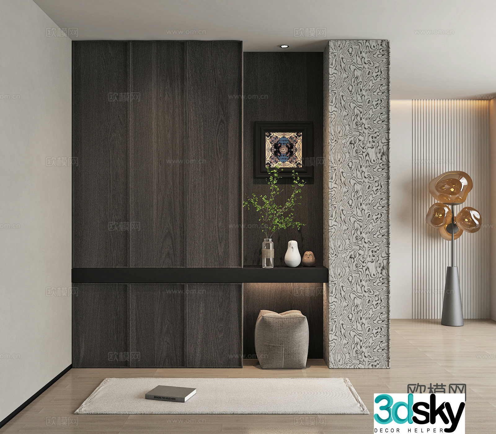 Modern porch cabinet shoe cabinet partition shoe cabinet 3d model