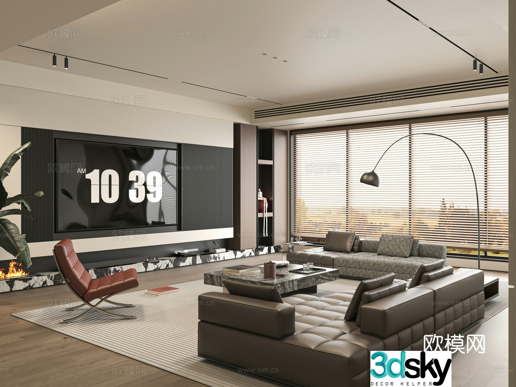 Minotti modern Italian living room 3d model