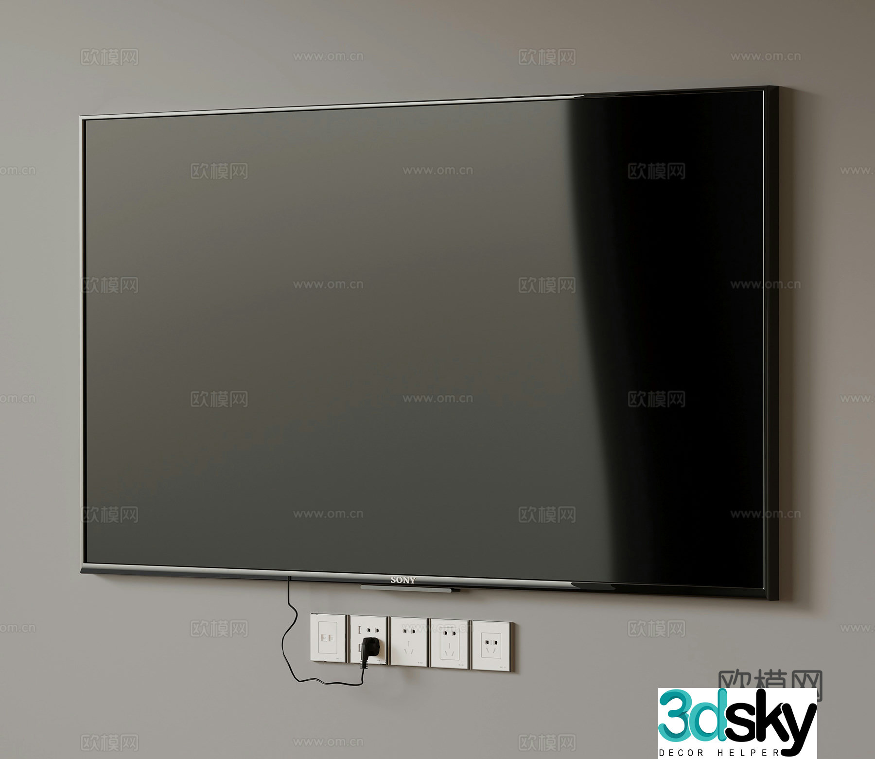 Modern living room TV 3d model