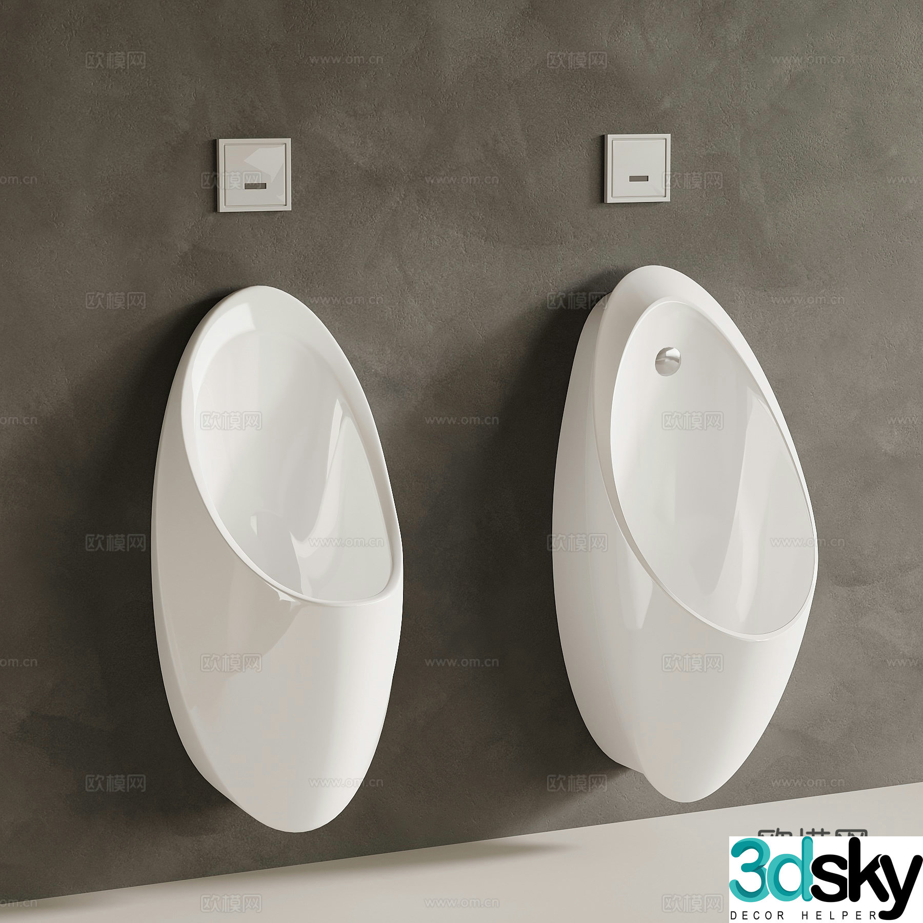Modern urinal 3d model