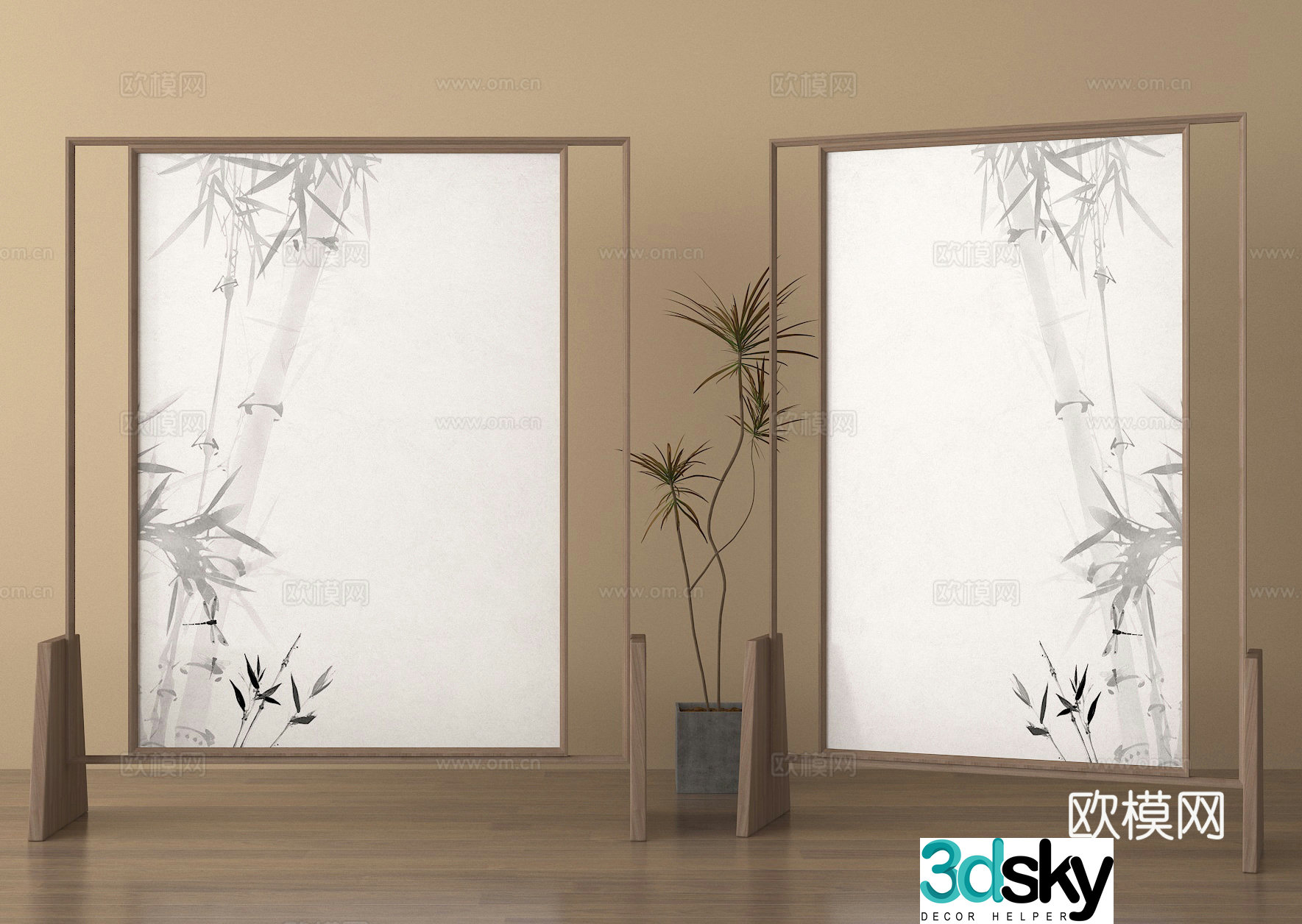 Screen Partition Zen Screen 3D Model