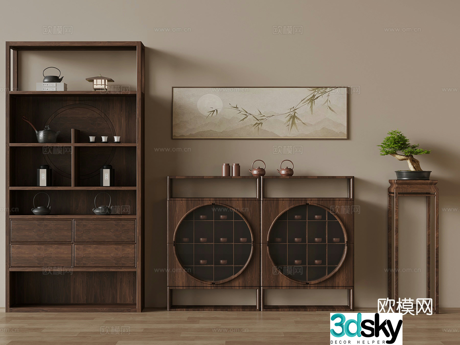 New Chinese tea cabinet 3D model