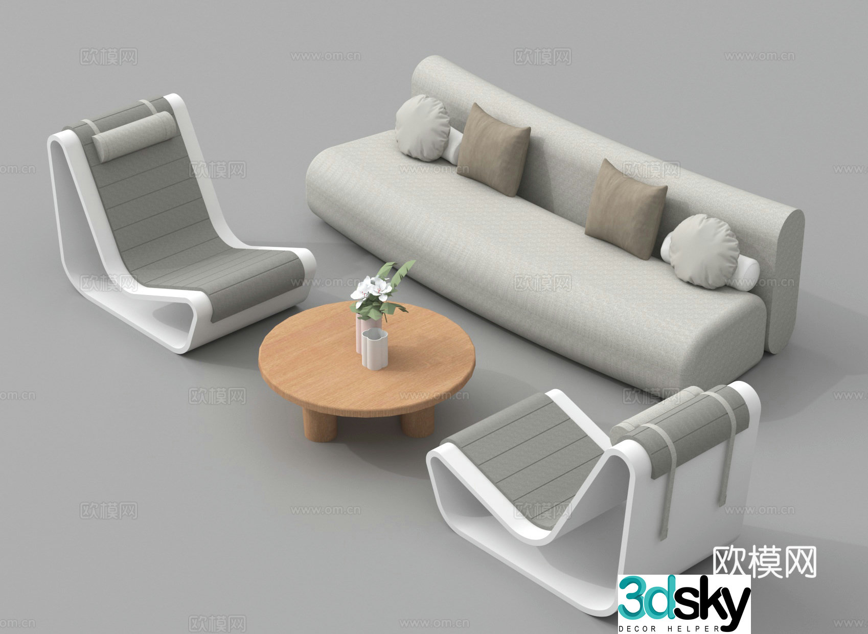 Outdoor sofa outdoor table and chair casual sofa leisure table and chair 3D model
