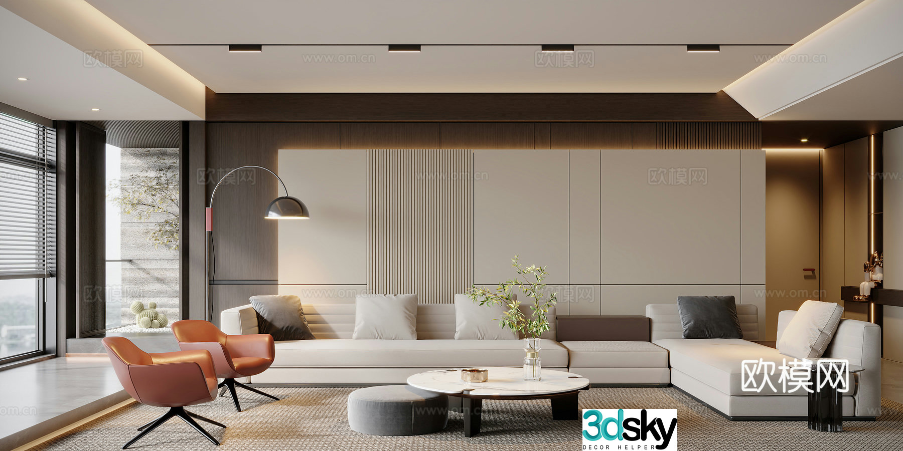 Modern home living room 3d model