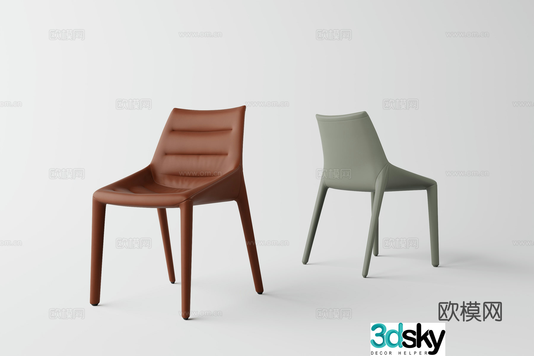 Modern minimalist dining chair 3d model
