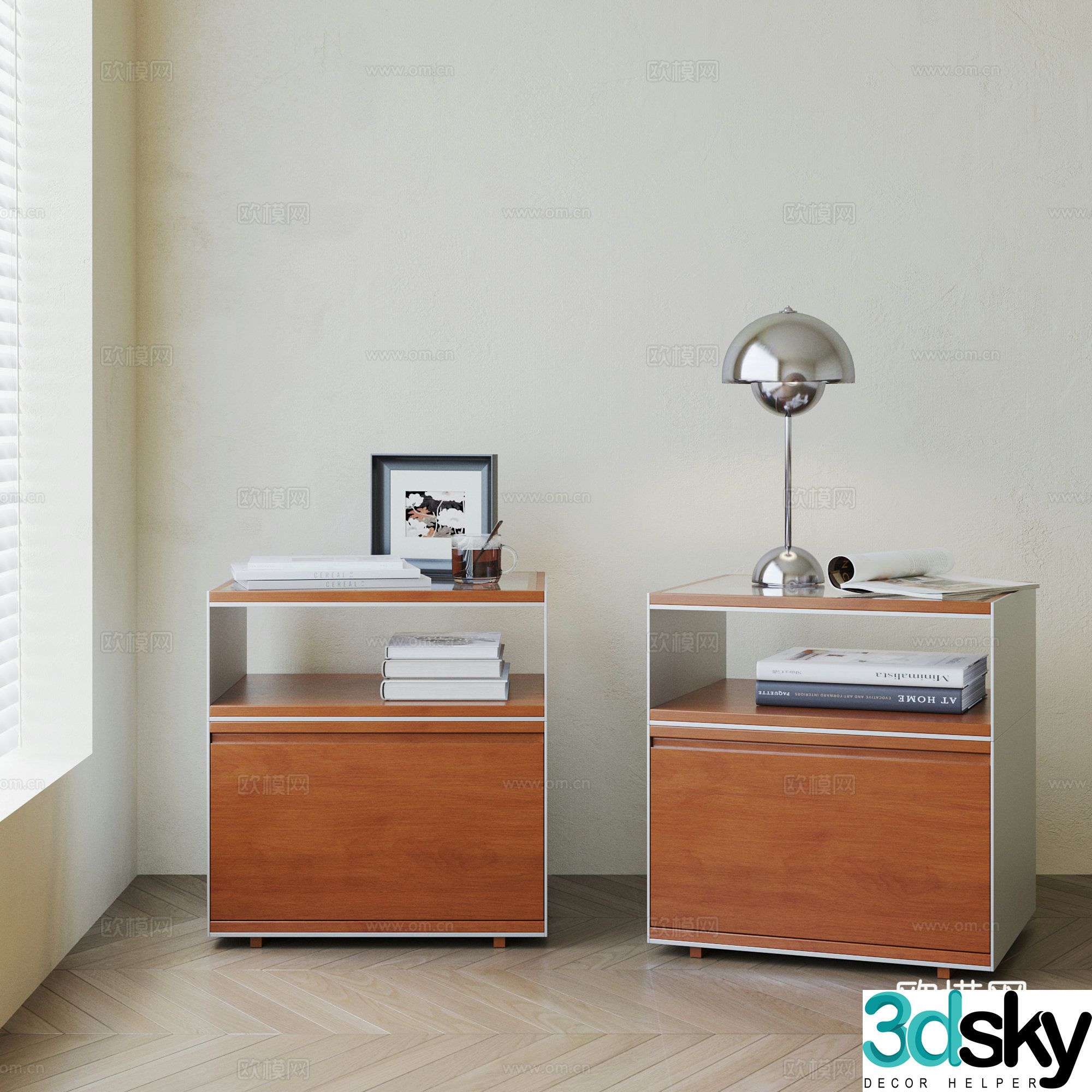 Modern medieval bedside table 3d model