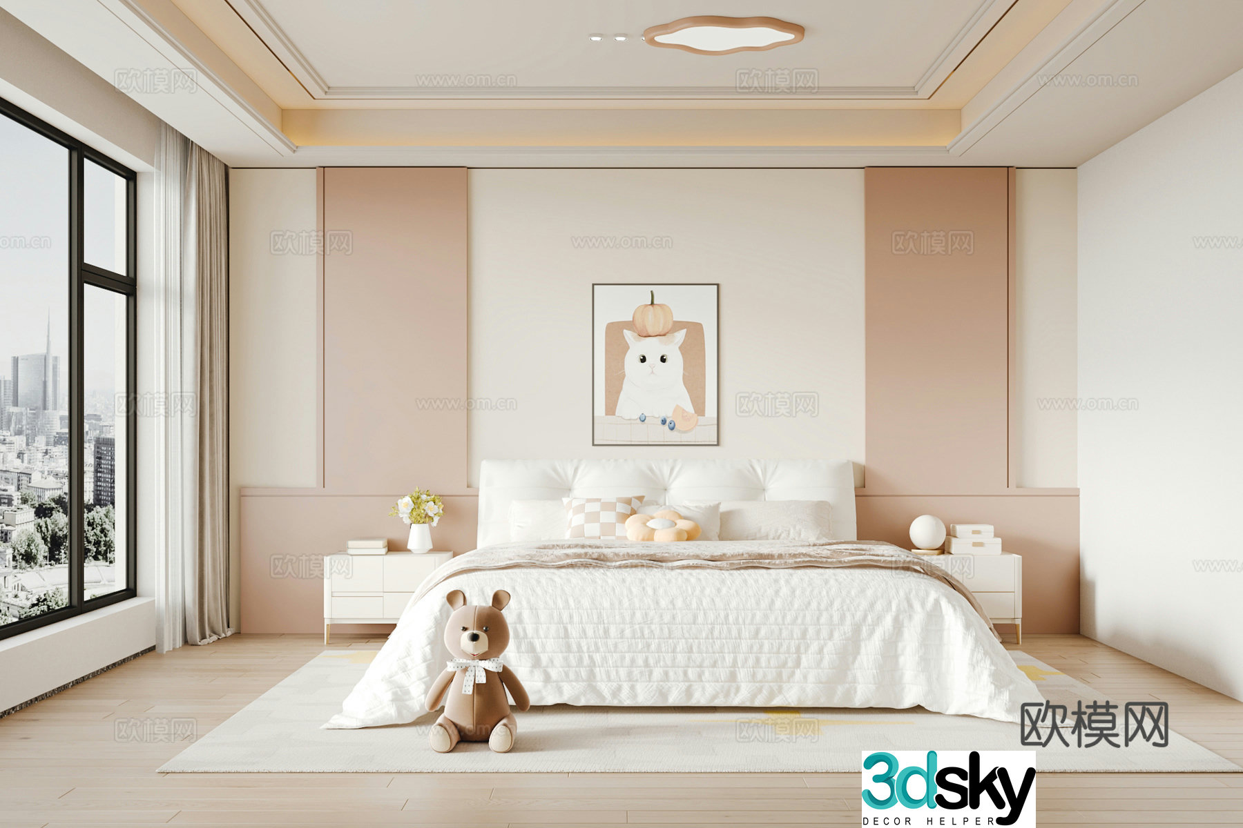 Modern girl room 3d model