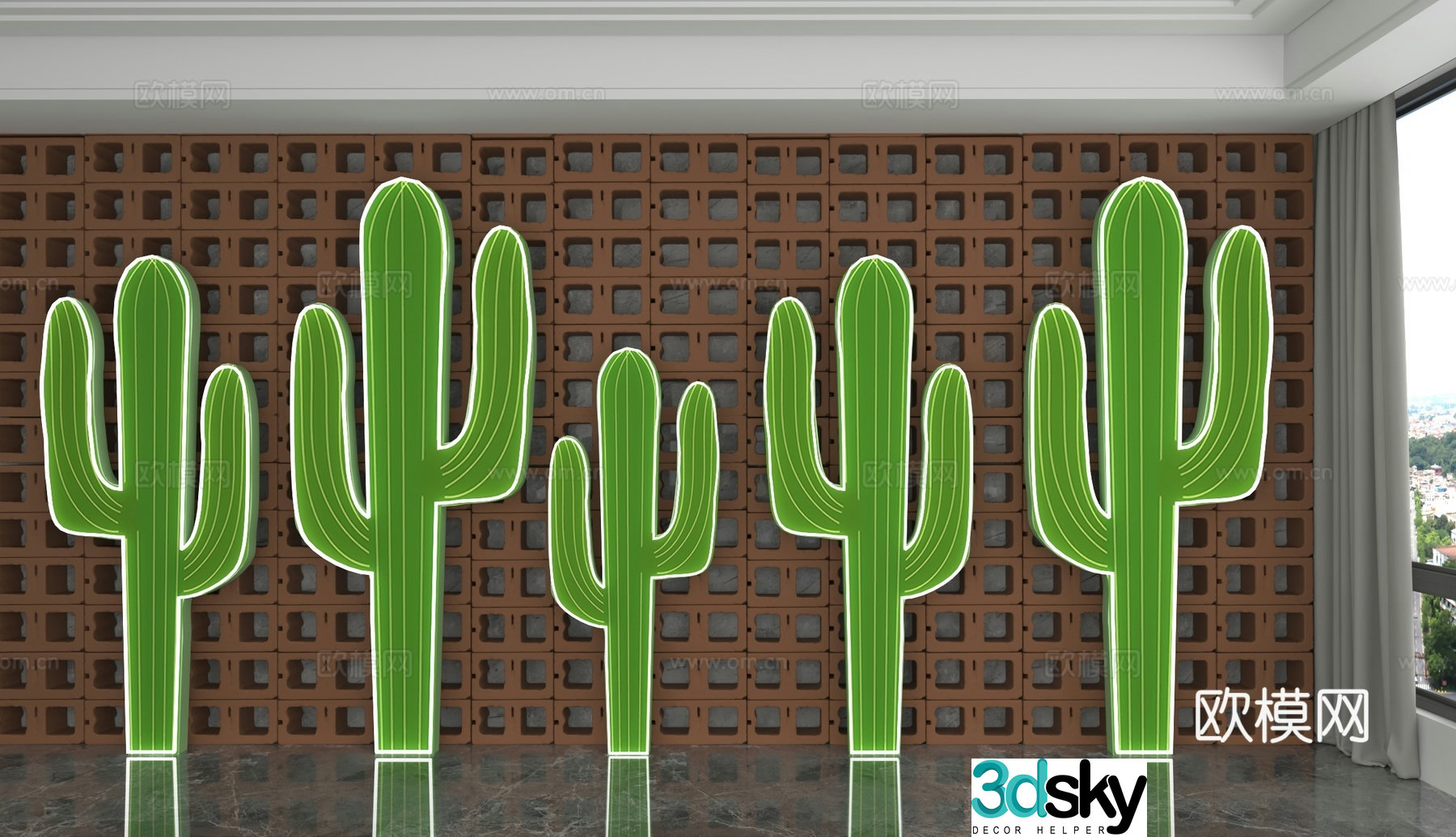 Modern background wall 3d model