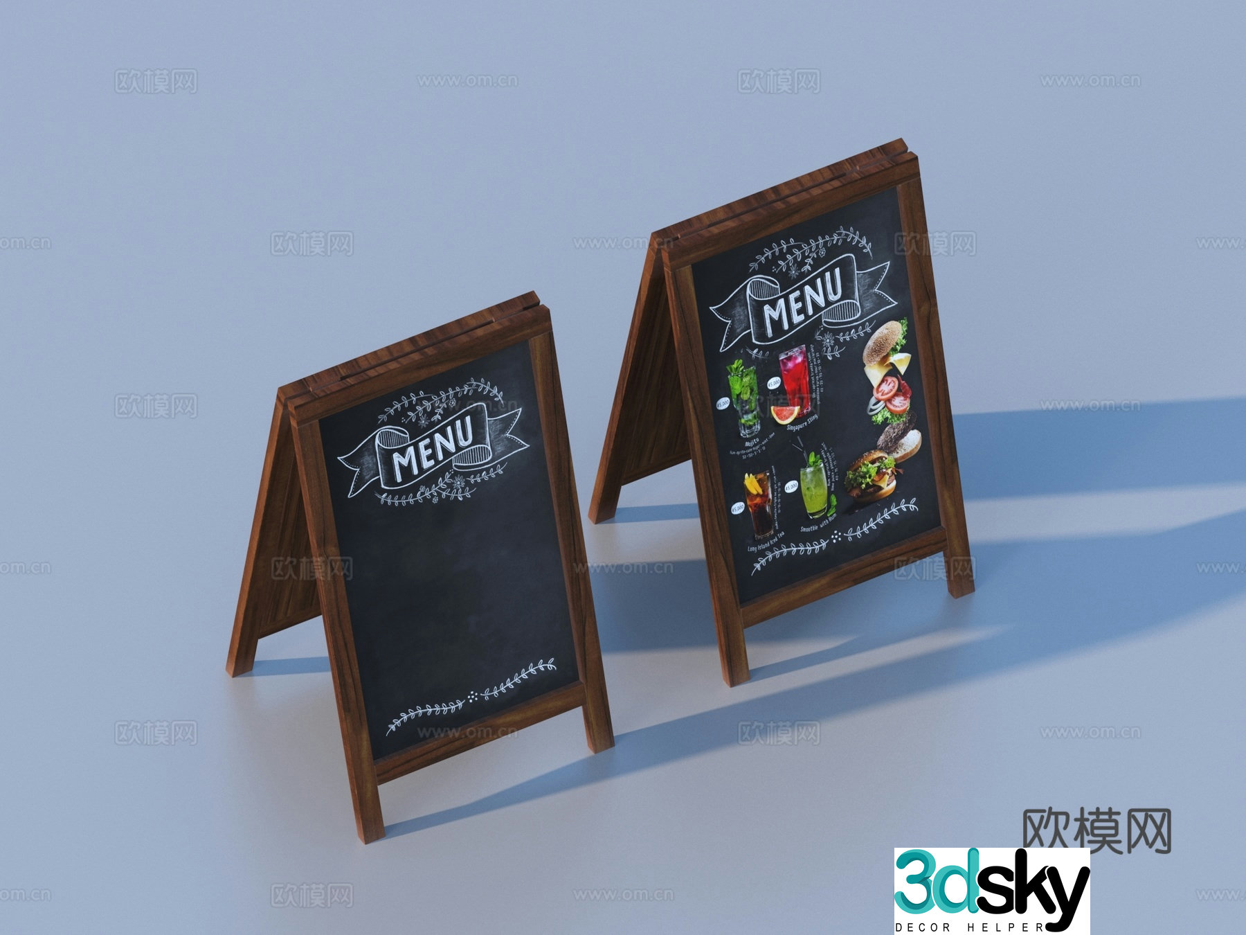 Billboard Shop Signboard Blackboard 3D Model
