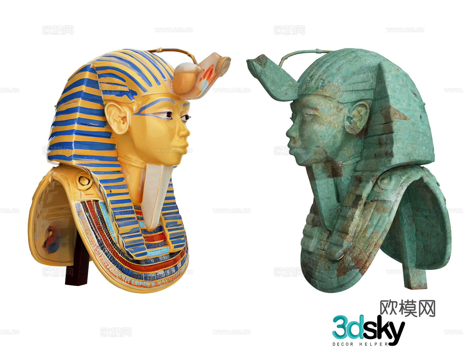 Egypt Egyptian elements pharaoh mummy element style statue sculpture Egyptian styling 3d model