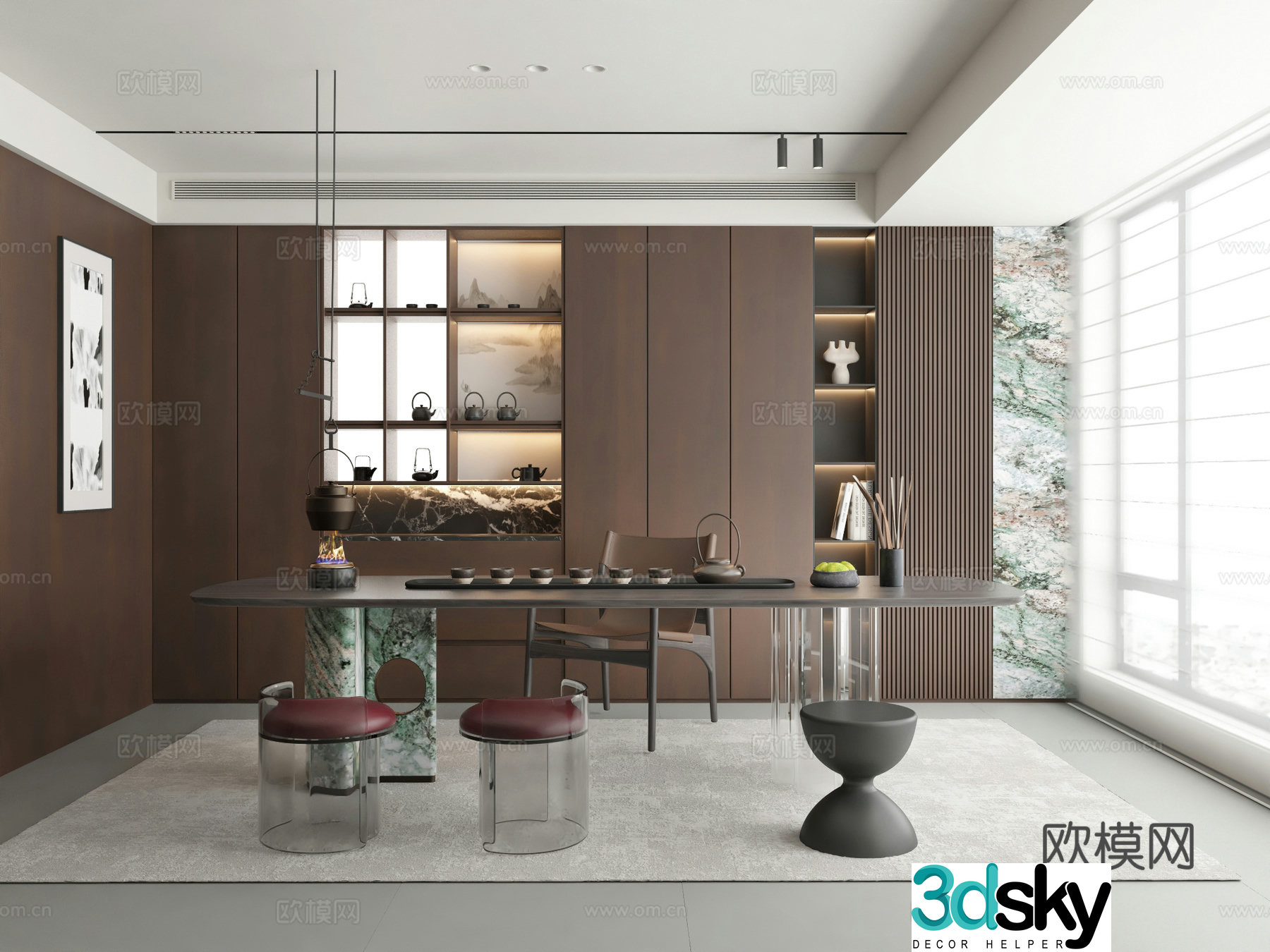 New Chinese style tea room 3D model