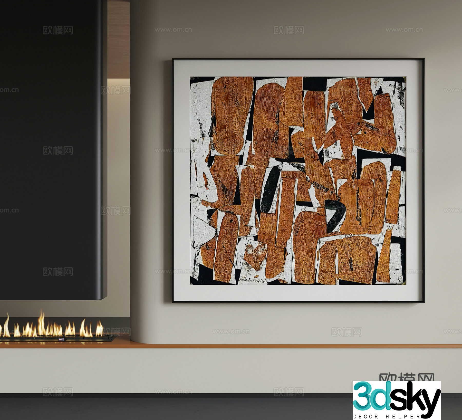 Modern hanging paintings Modern abstract hanging paintings Modern Italian hanging paintings Modern light luxury hanging paintings Modern simple 3D model