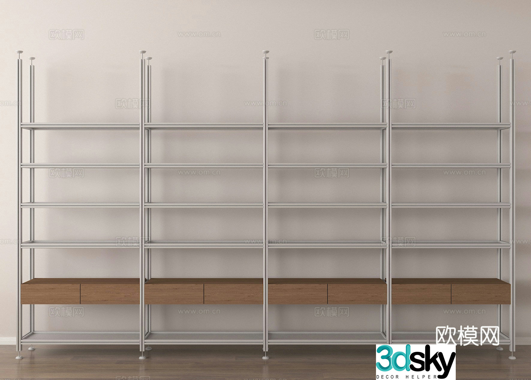 Bookshelf Shelf Exhibition Shelf Shelf 3D Model