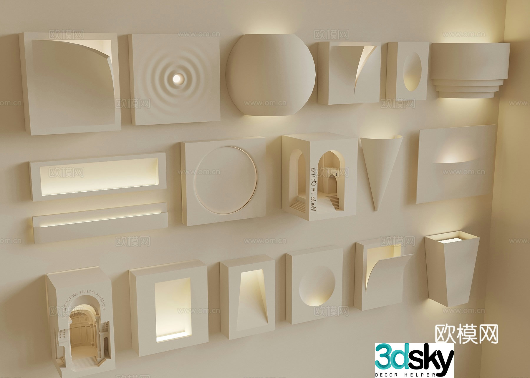 Modern gypsum lamp Modern gypsum lamp Gypsum wall lamp Gypsum wall decoration Wall lamp 3d model