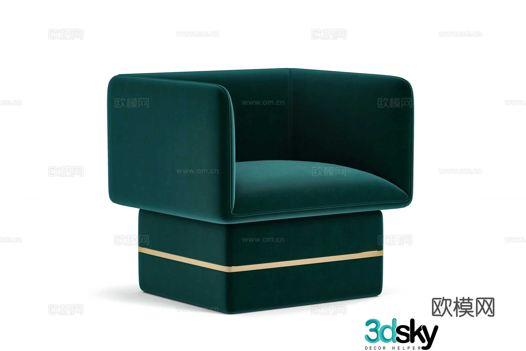 Modern light luxury single sofa 3D model