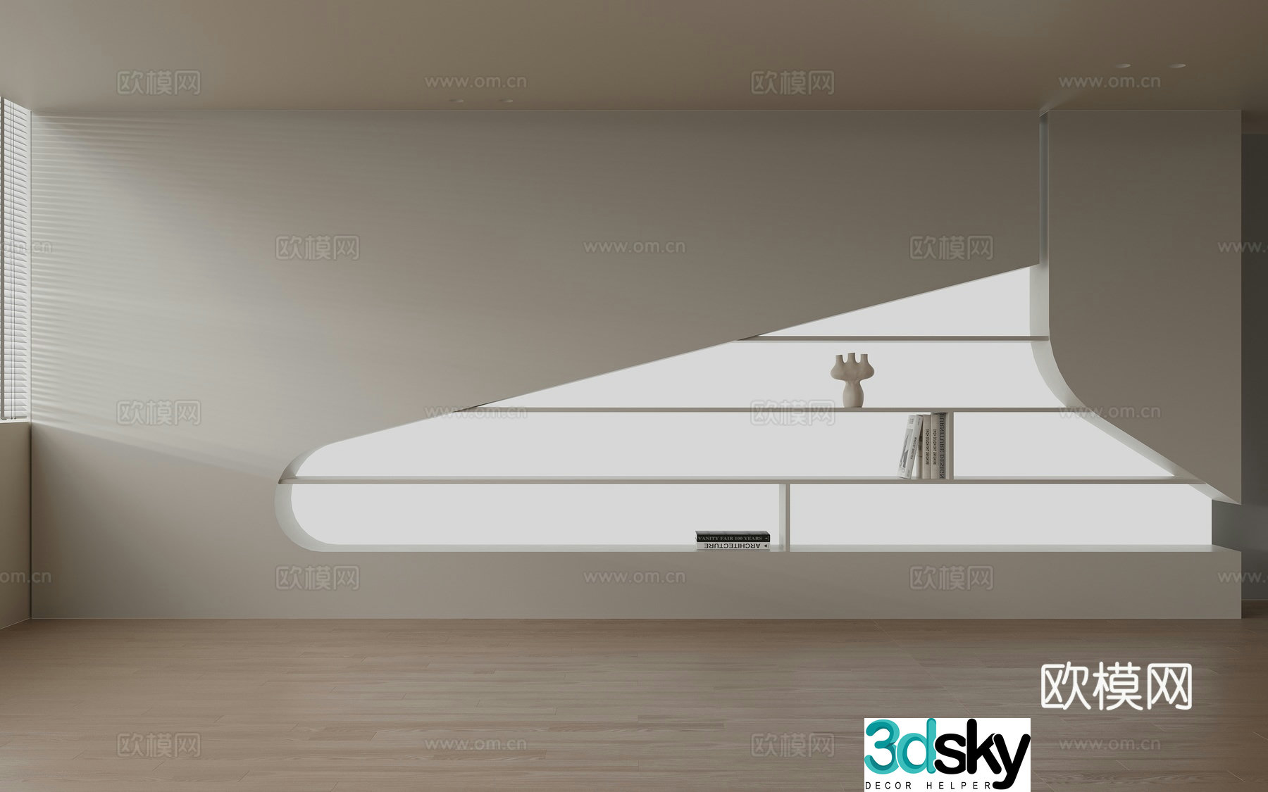 Minimalist decoration cabinet Simple decoration cabinet Background decoration cabinet 3D model