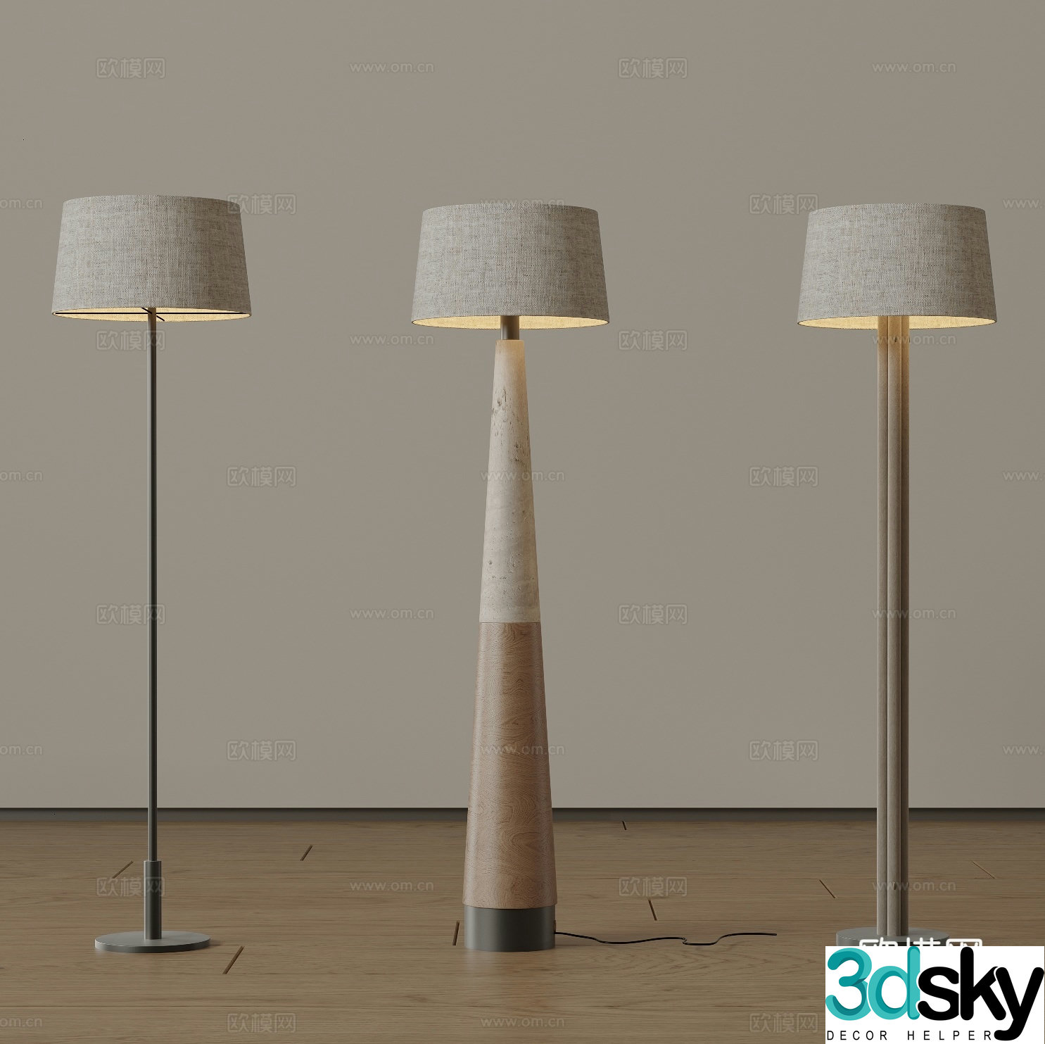 Modern medieval floor lamp Minimalist floor lamp Italian floor lamp Art floor lamp Creamy wind fall 3D model